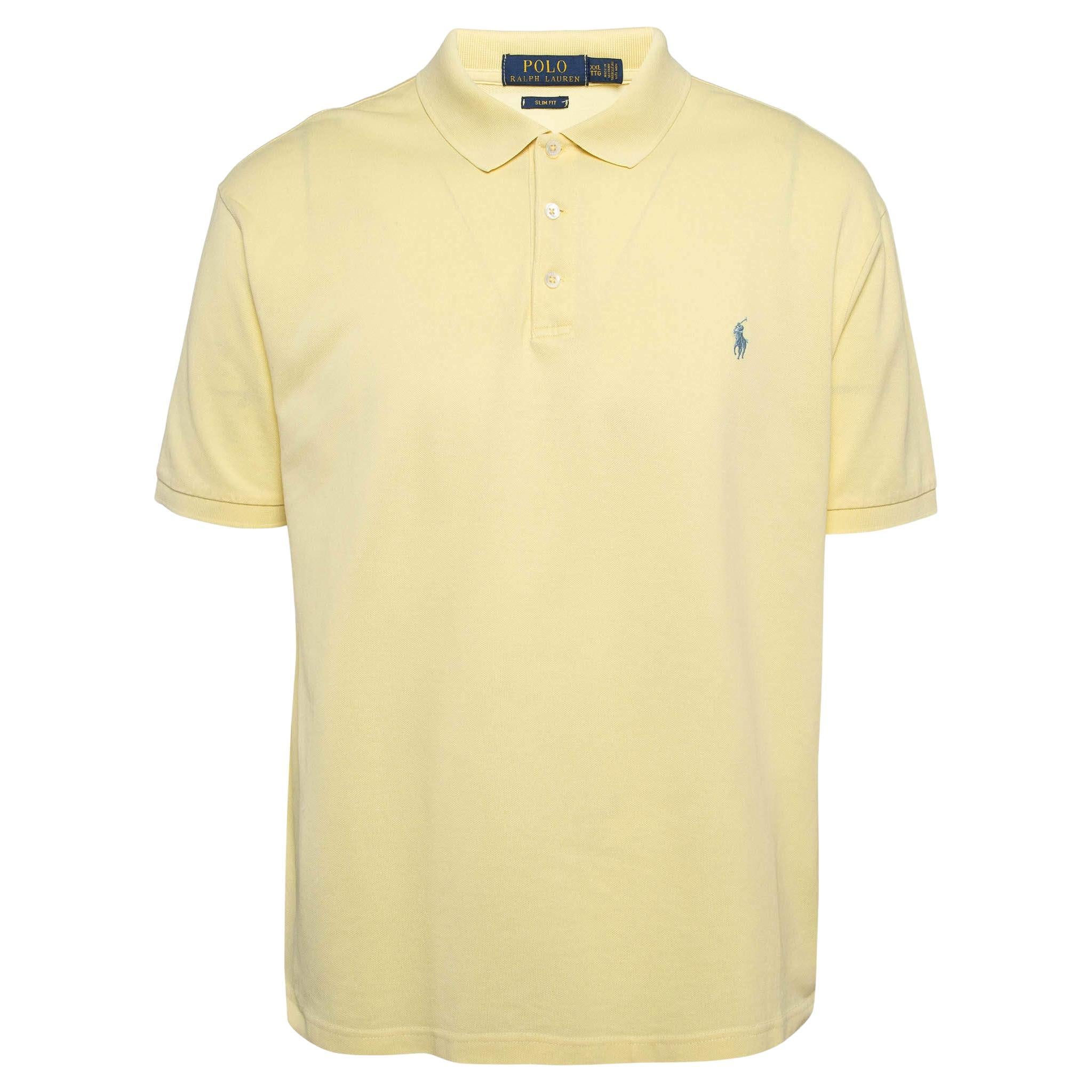 Polo Ralph Lauren Yellow Pique Knit Polo T-Shirt XXL