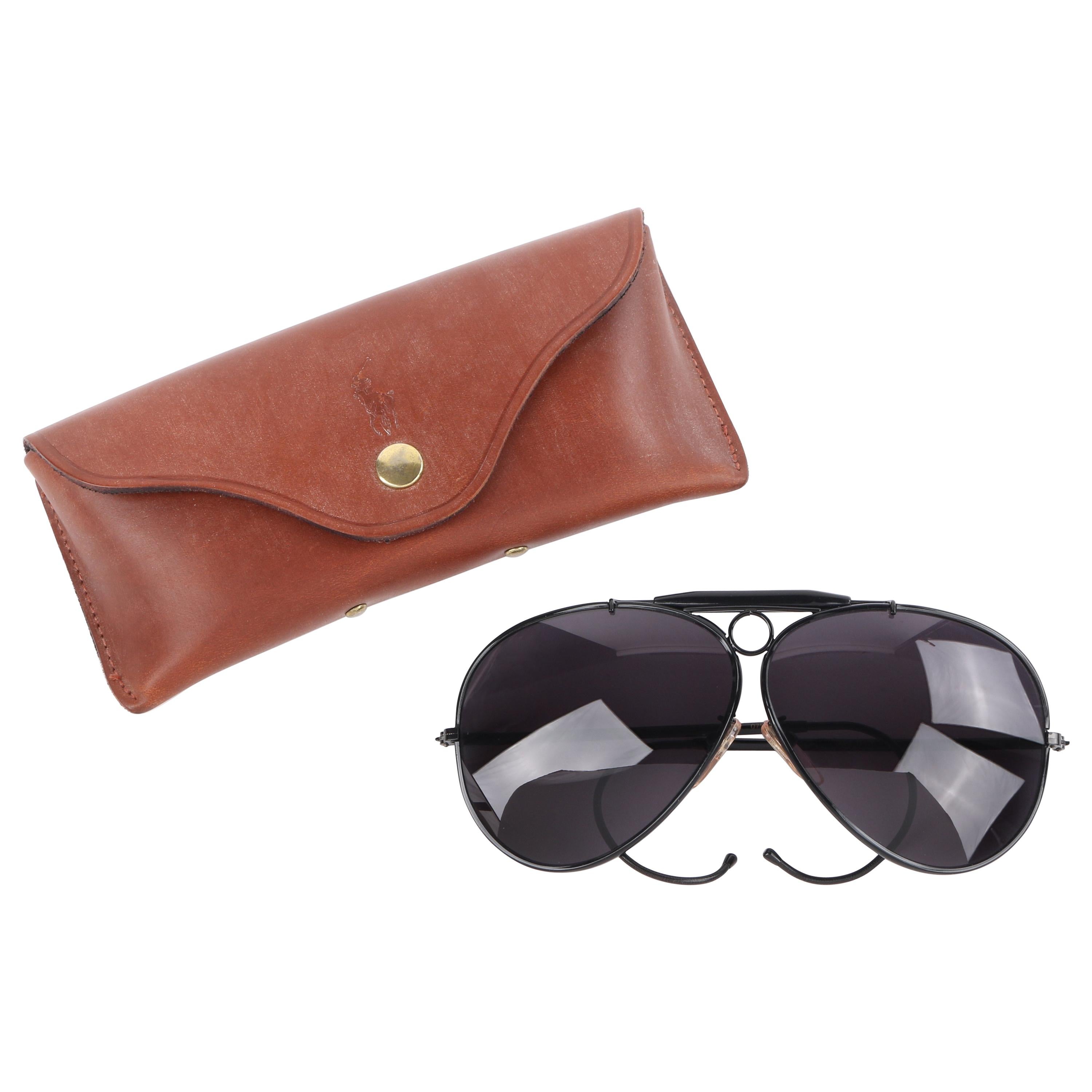 Polo Sport III by RALPH LAUREN c.1990
s Wire Frame Shooter Aviator Sunglasses