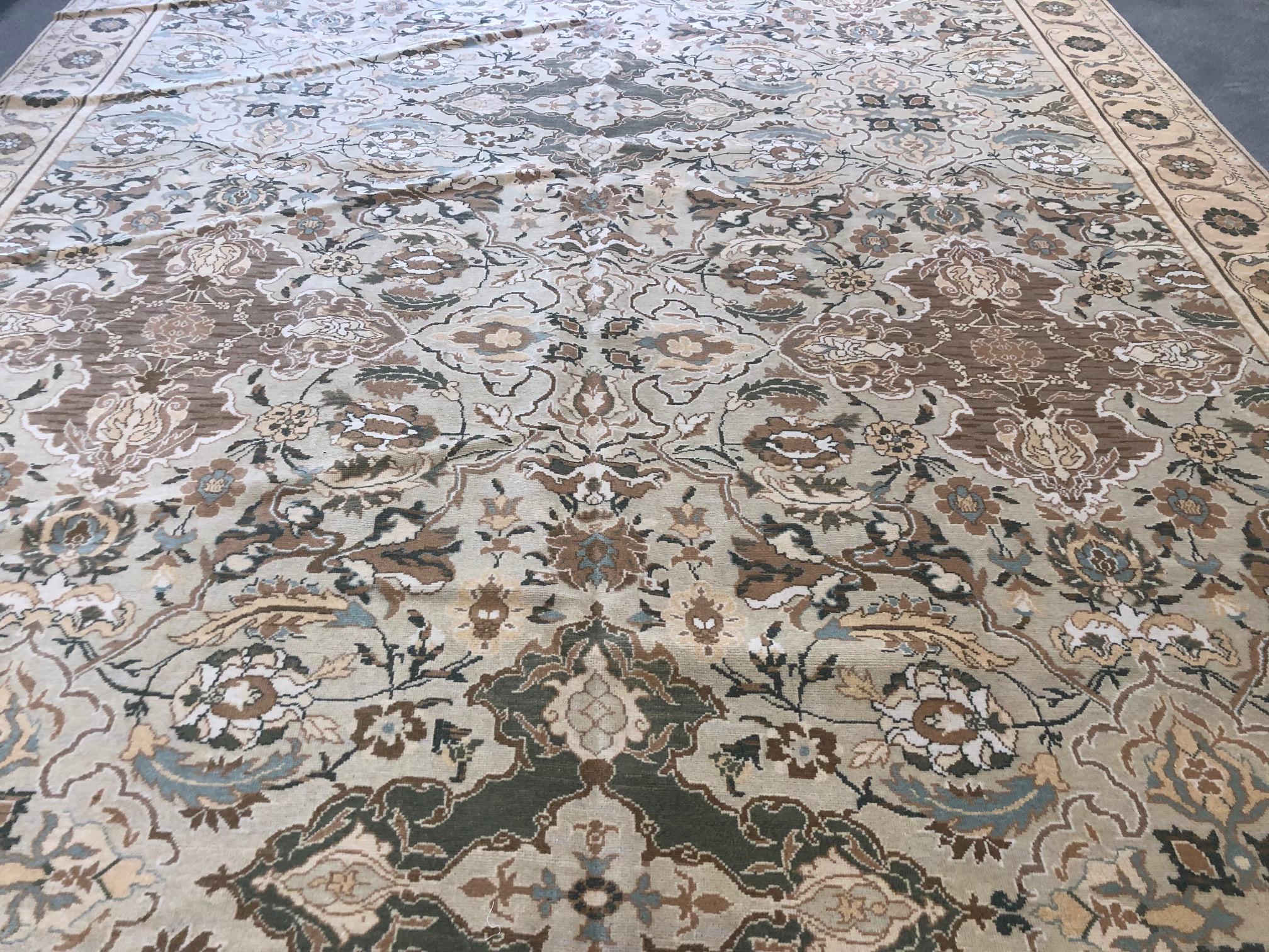Hand-Knotted Polonaise Style Floral Rug For Sale