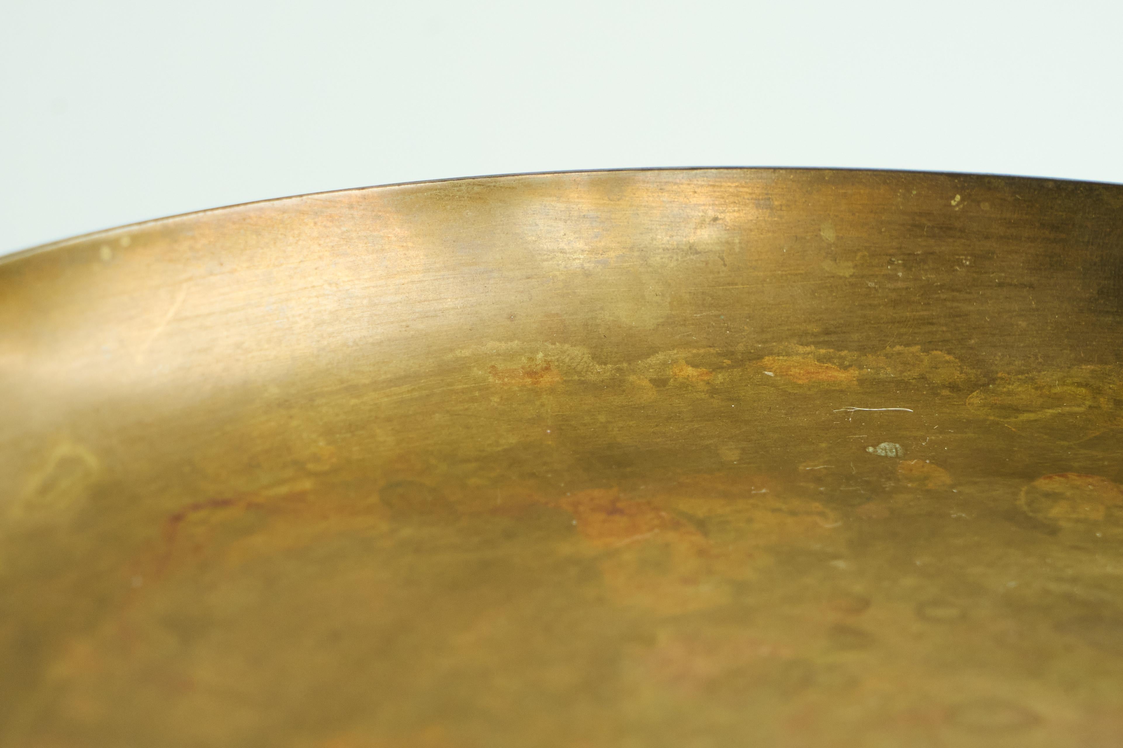 Polotti Arreda Centerpiece or Bowl in Solid Bronze Italy Mid 20th Century In Good Condition For Sale In Meer, VAN