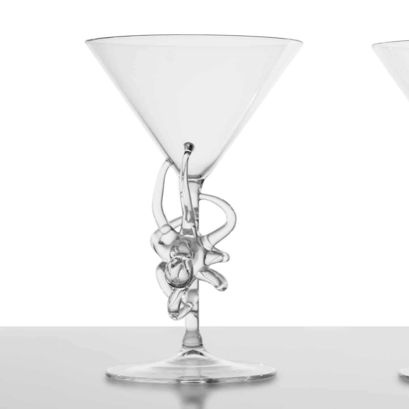 Italiano Bicchiere da Martini Polpo di Simone Crestani in vendita