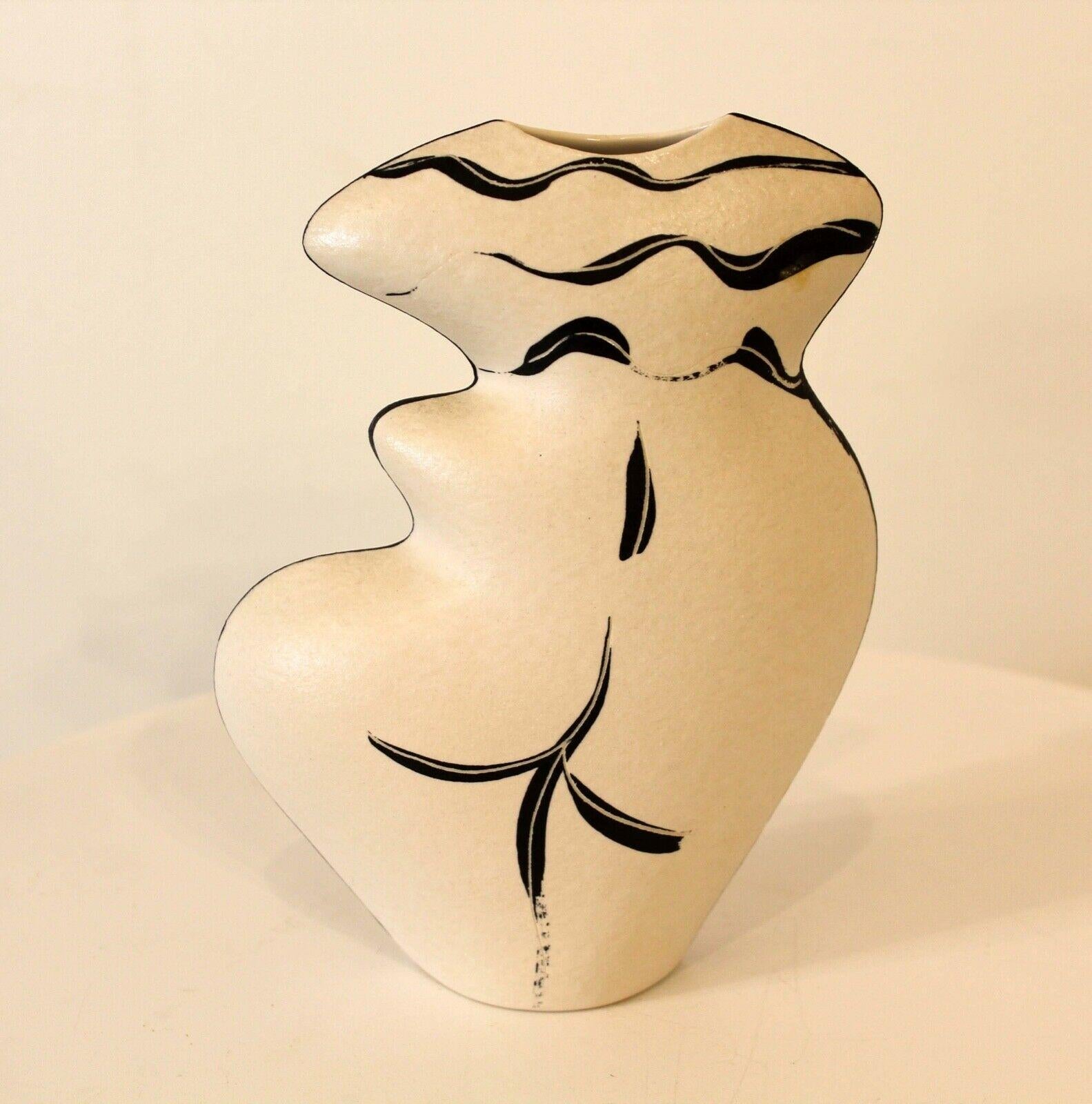 Ceramic Polseno Nude Figurative Vase, Signed