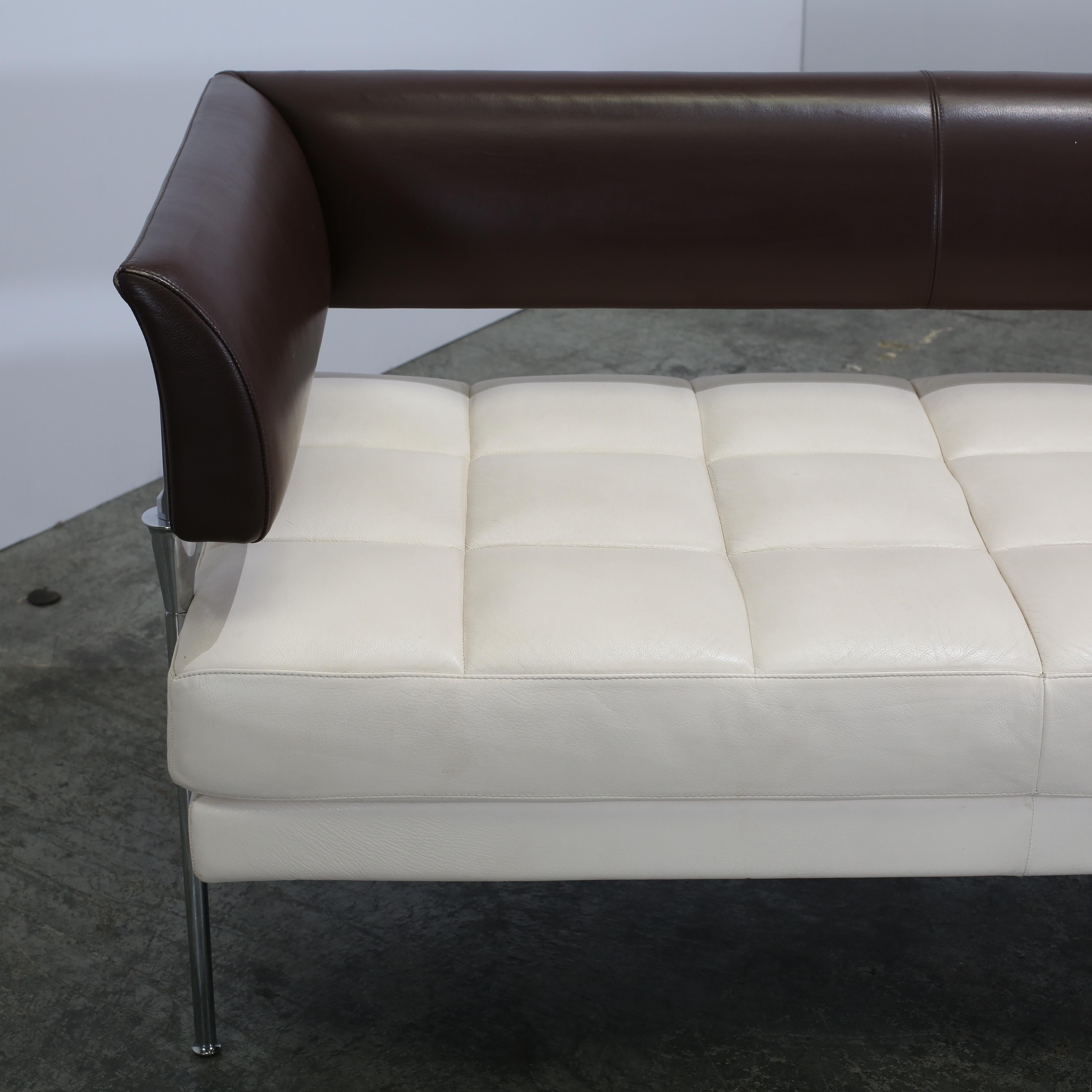 Poltrana Frau Hydra Castor Leather Sofa by Luca Scacchetti In Good Condition For Sale In Basildon, London