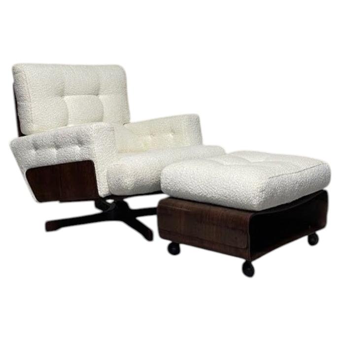 Poltrona 401 with Ottoman by Menilio Taro for Cinova, 1964 in vendita