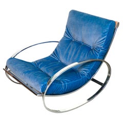 "Ellipse" rocking armchair, design by Renato ZEVI for Selig. Italy, 70s
