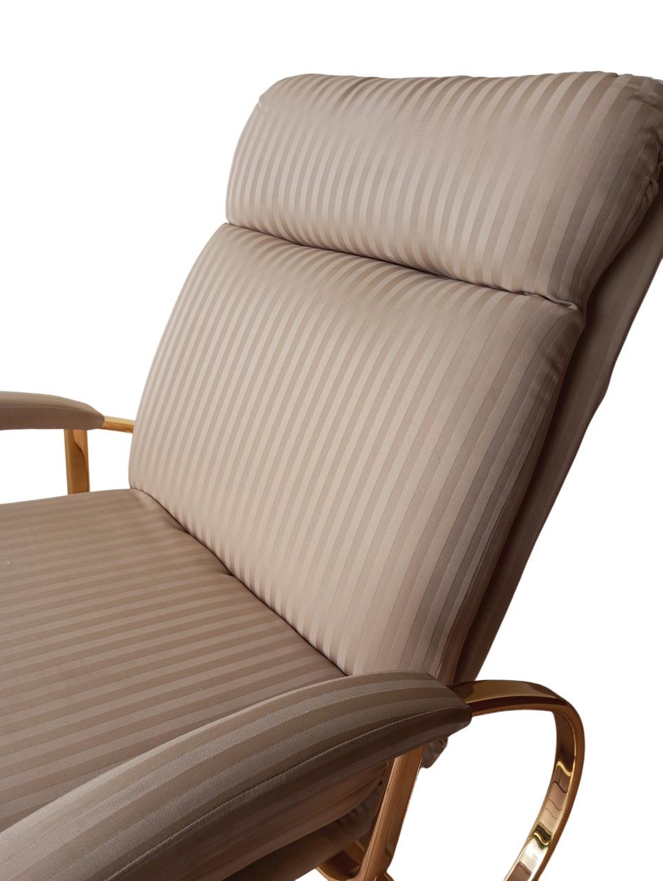Late 20th Century Poltrona a dondolo in ottone e tessuto, design di Guido Faleschini, anni '70 in vendita