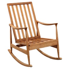 Poltrona a Dondolo in Teak Anni 50-60