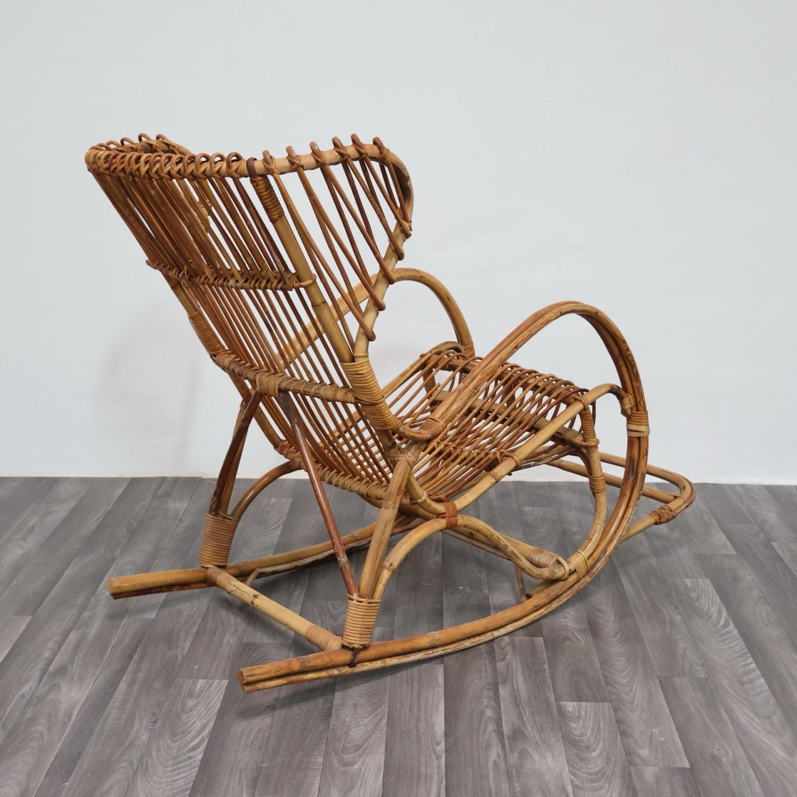 Poltrona a Dondolo Francese Vintage Design Modernariato 1960's in vendita 5