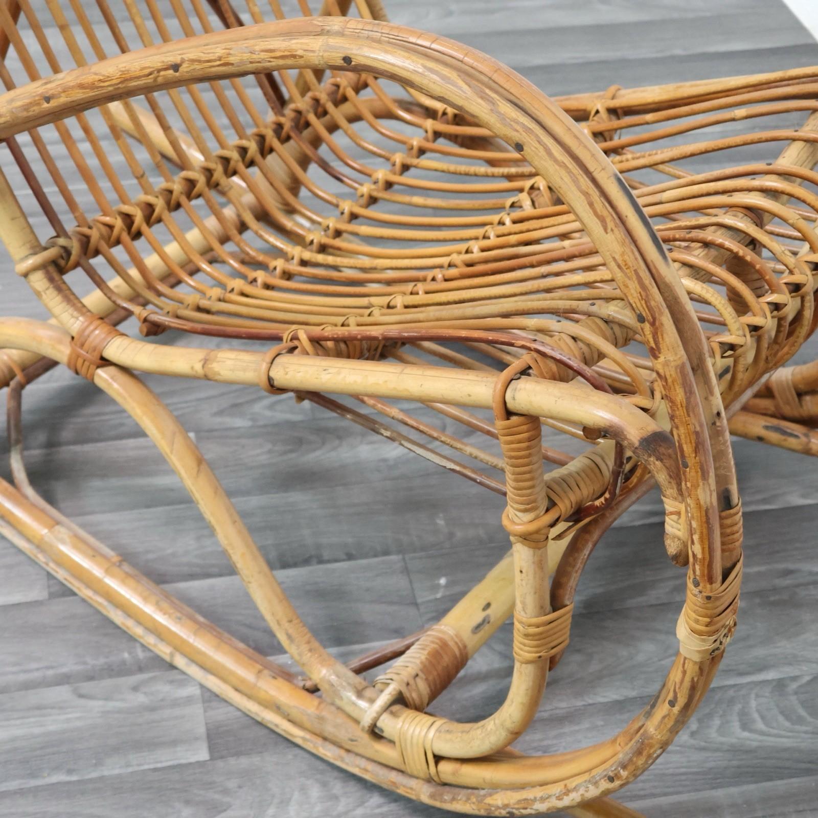 Poltrona a Dondolo Francese Vintage Design Modernariato 1960's in vendita 9