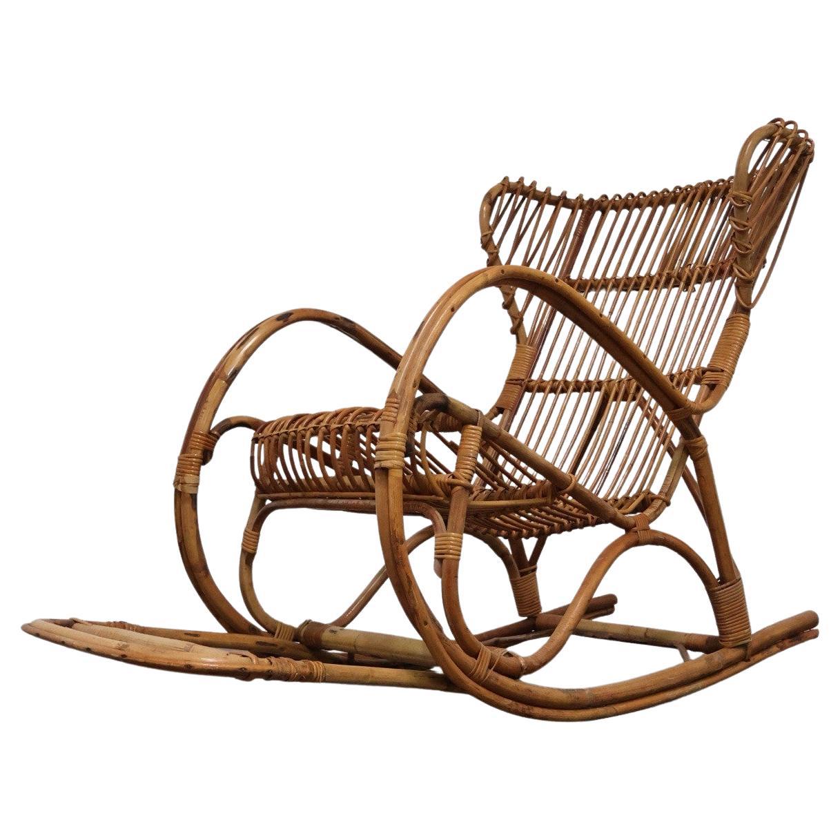 Poltrona a Dondolo Francese Vintage Design Modernariato 1960
s