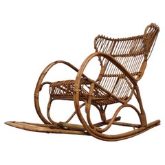 Poltrona a Dondolo Francese Vintage Design Modernariato 1960's