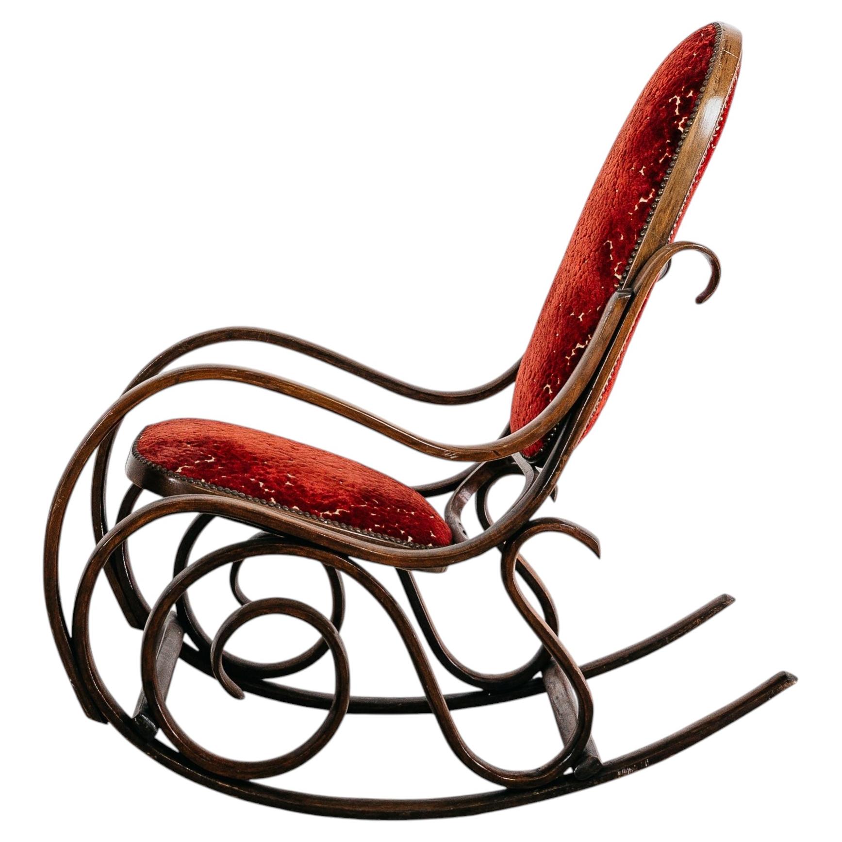 Rocking Armchair Style Thonet Vintage Mid-Century Design For Sale