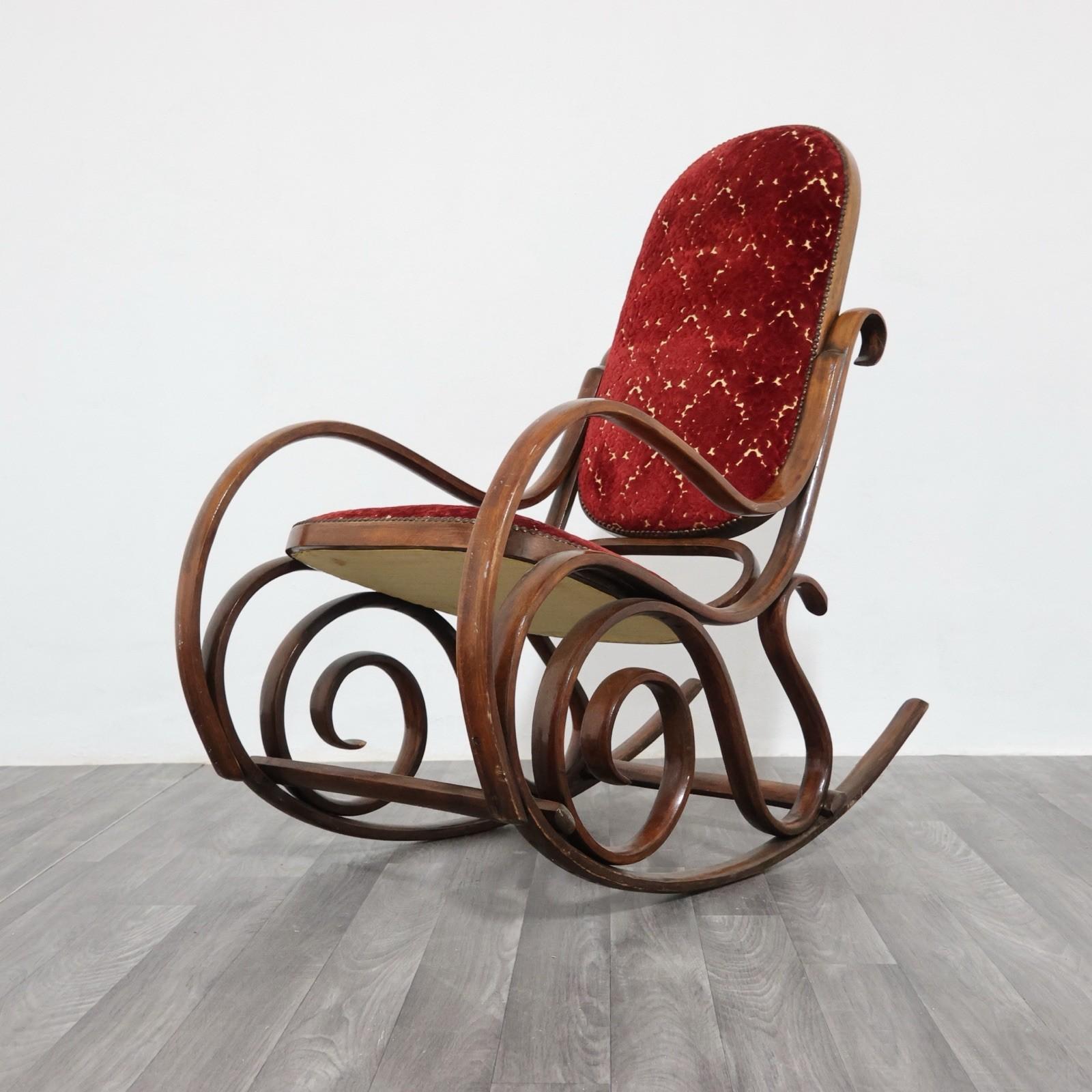 Mid-Century Modern Poltrona A Dondolo Thonet Vintage Mid-Century Design 1950 For Sale