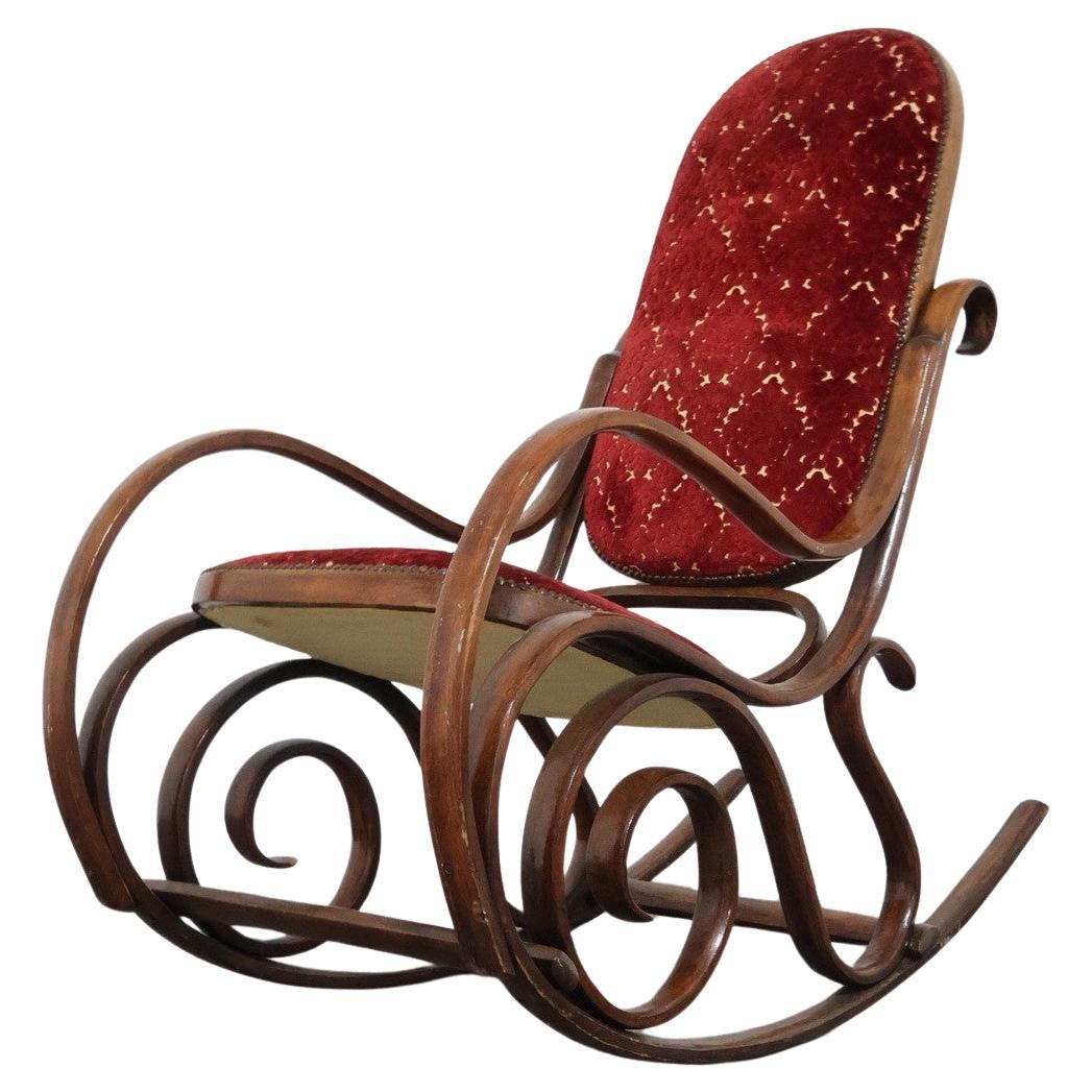 Poltrona A Dondolo Thonet Vintage Mid-Century Design 1950 For Sale