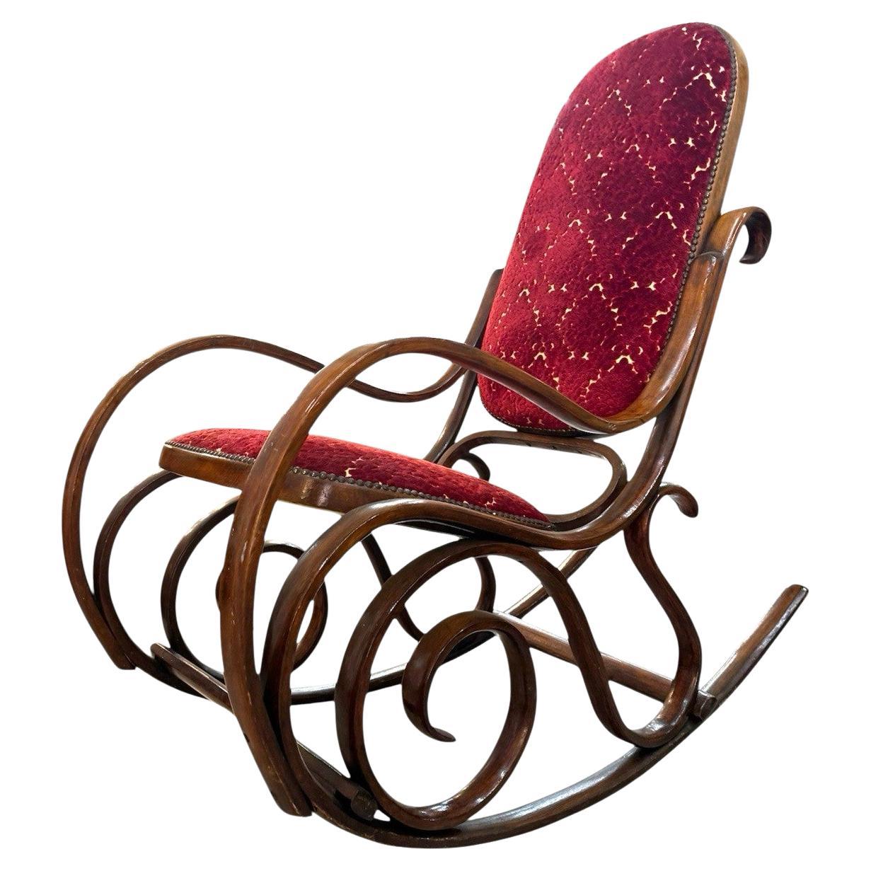 Poltrona A Dondolo Thonet Vintage Mid-Century Design in vendita