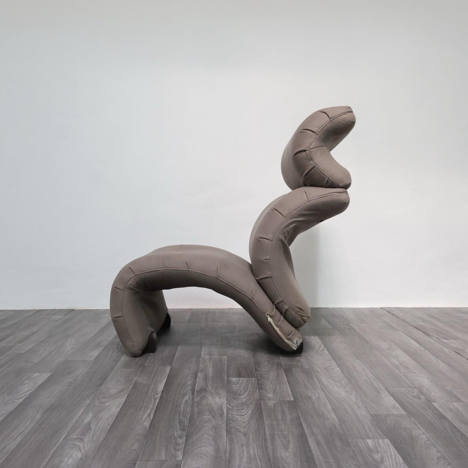 Ère spatiale Poltrona a onde rarissima Design Modernariato curved armchair 1970's en vente