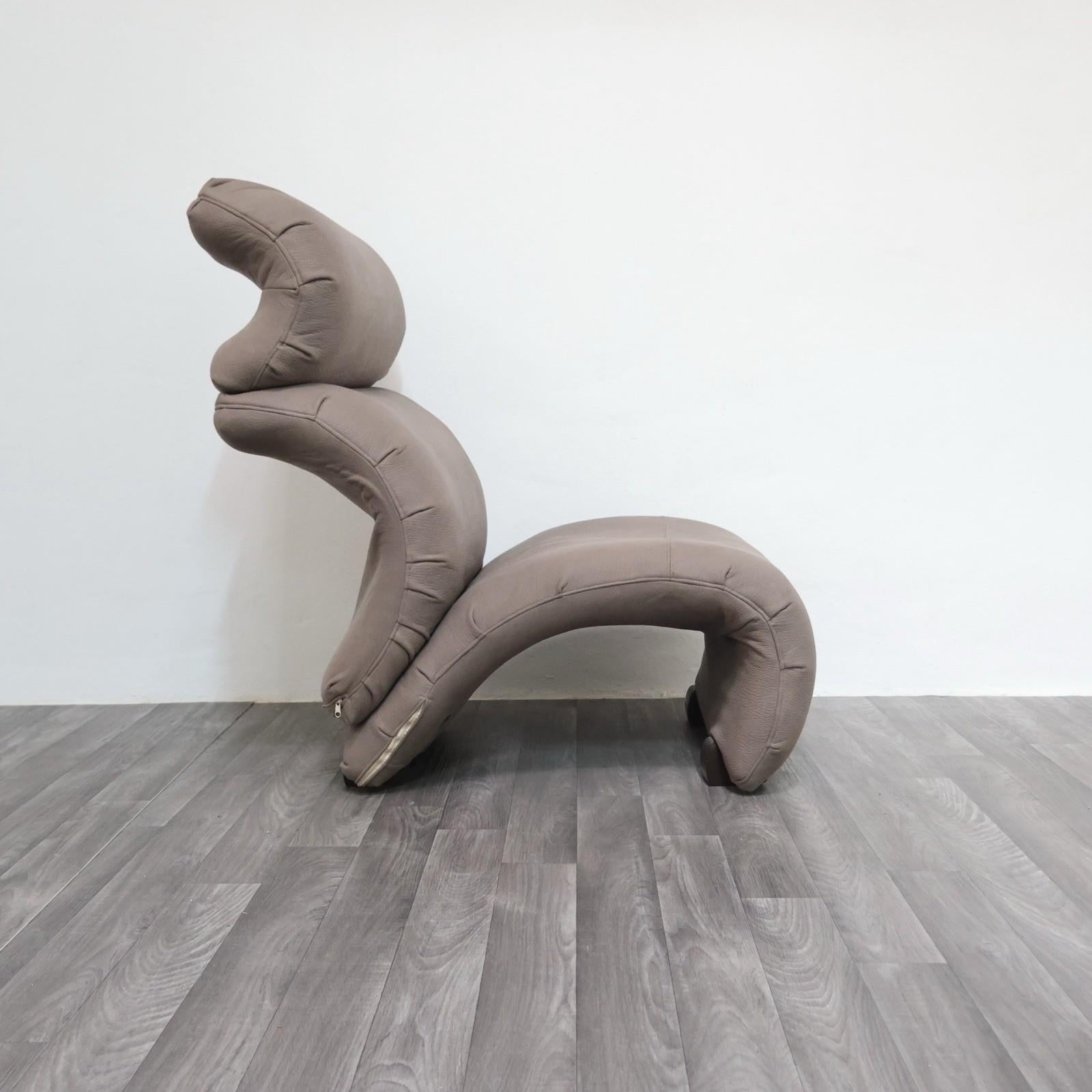 Poltrona a onde rarissima Design Modernariato curved armchair 1970's en vente 1