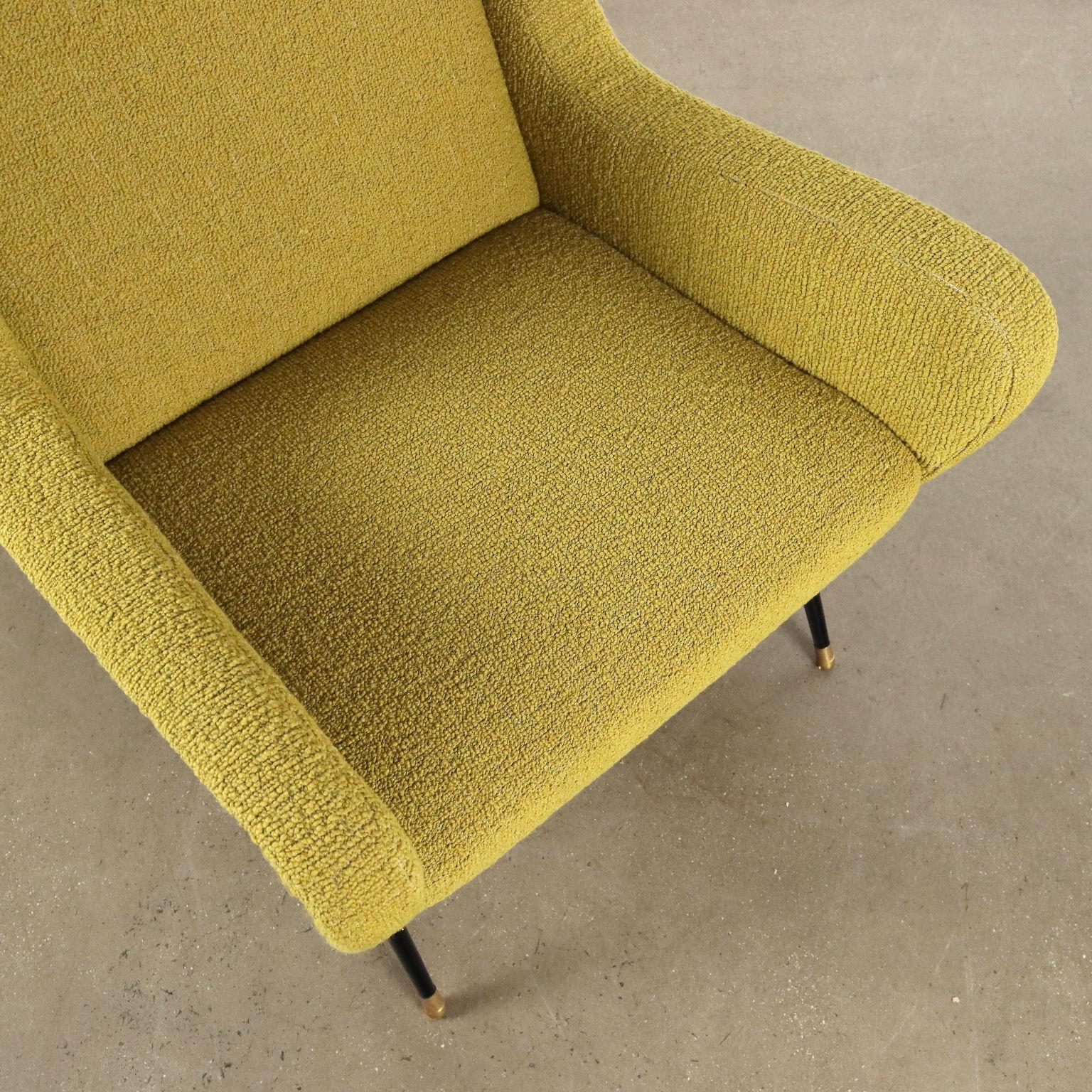 Fauteuil des années 50-60 en tissu vert acide en vente 1