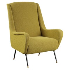 Sillón años 50-60 en tela verde ácido
