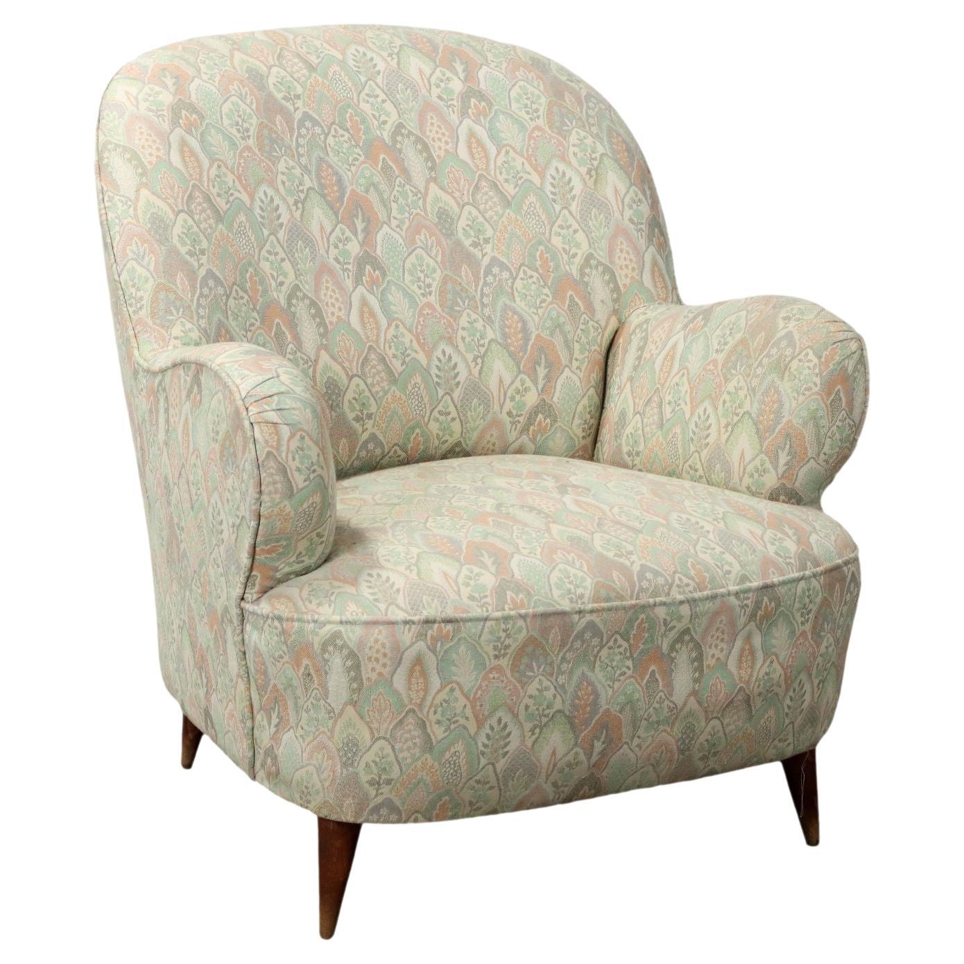 1950s armchair in pastel-colored fabric