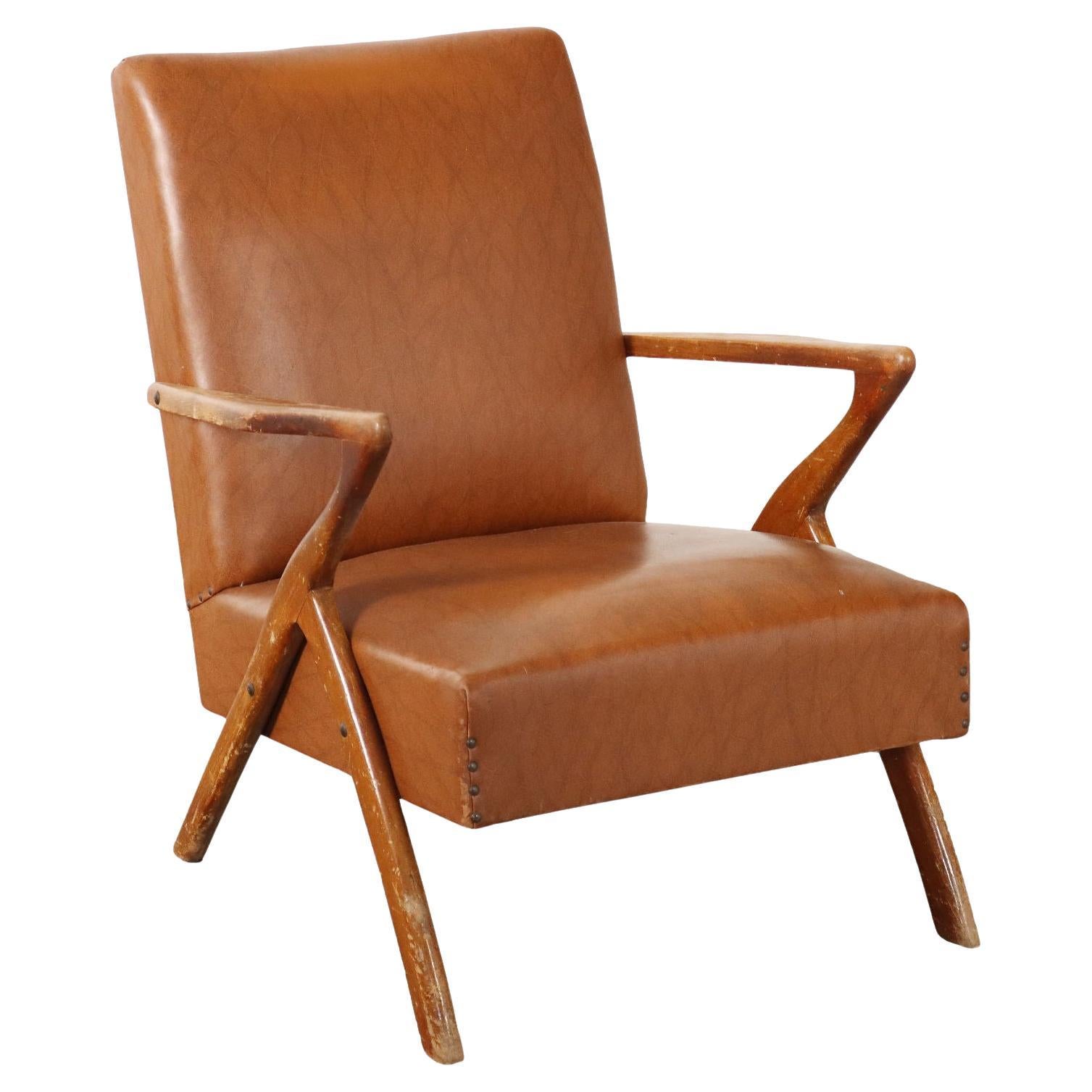 Fauteuil des années 1950, marron