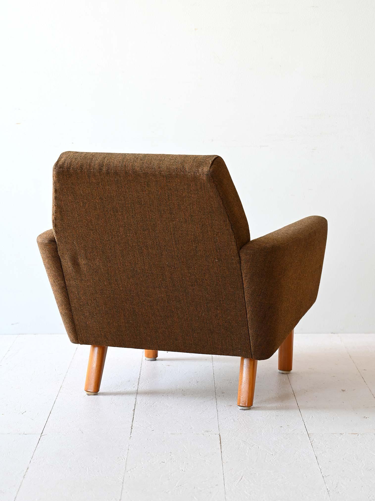 Scandinave moderne Fauteuil des années 1960 avec tissu d'origine en vente