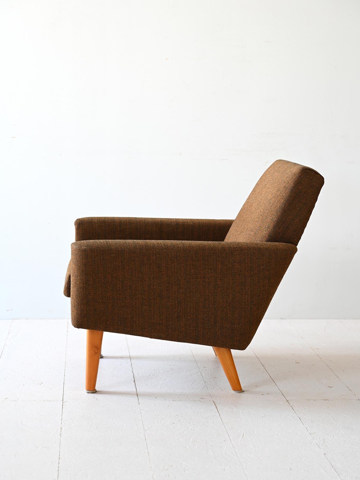 Swedish Fauteuil des années 1960 avec tissu d'origine en vente