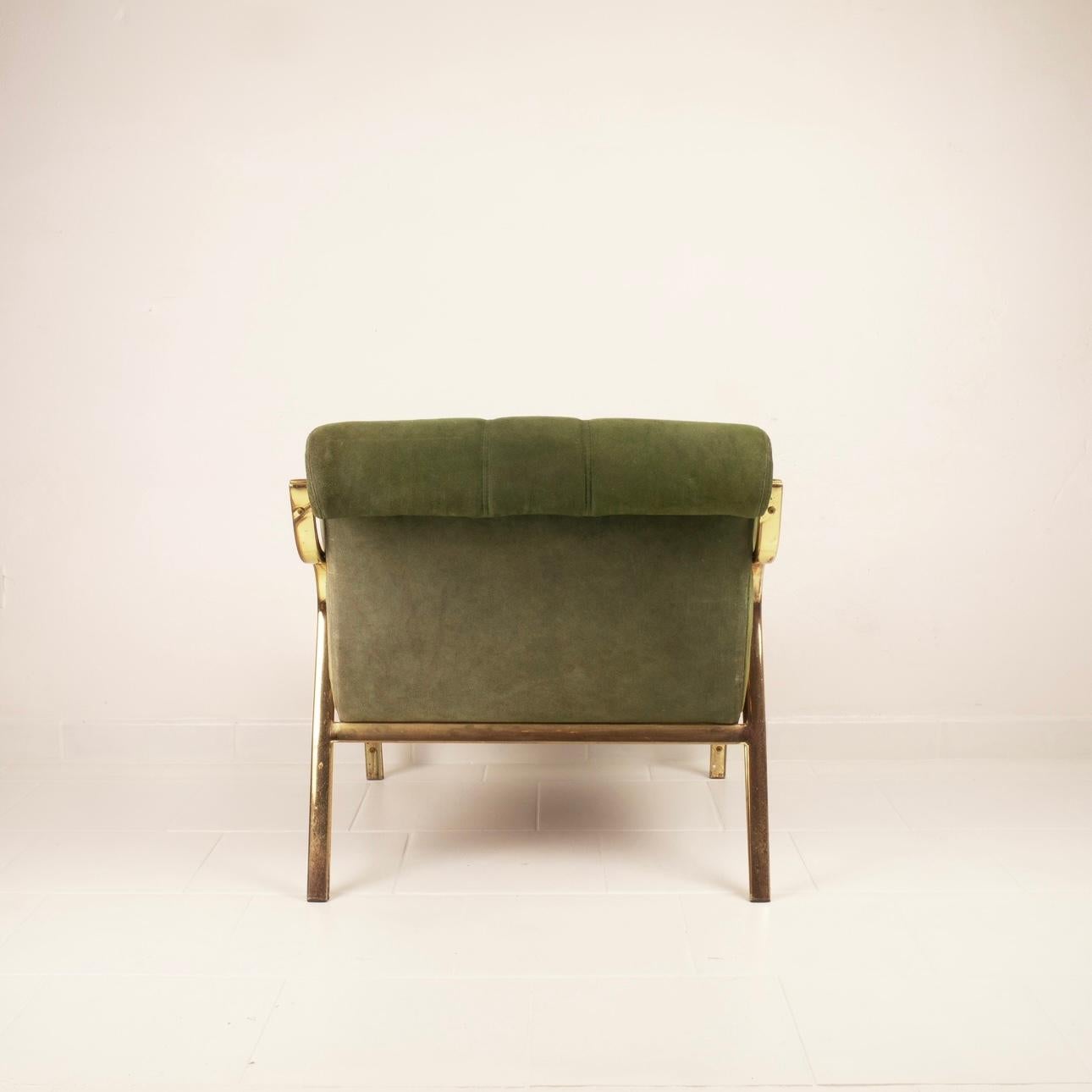 Vittorio Gregotti 1960er Jahre Grüner Wildleder-Sessel im Angebot 5