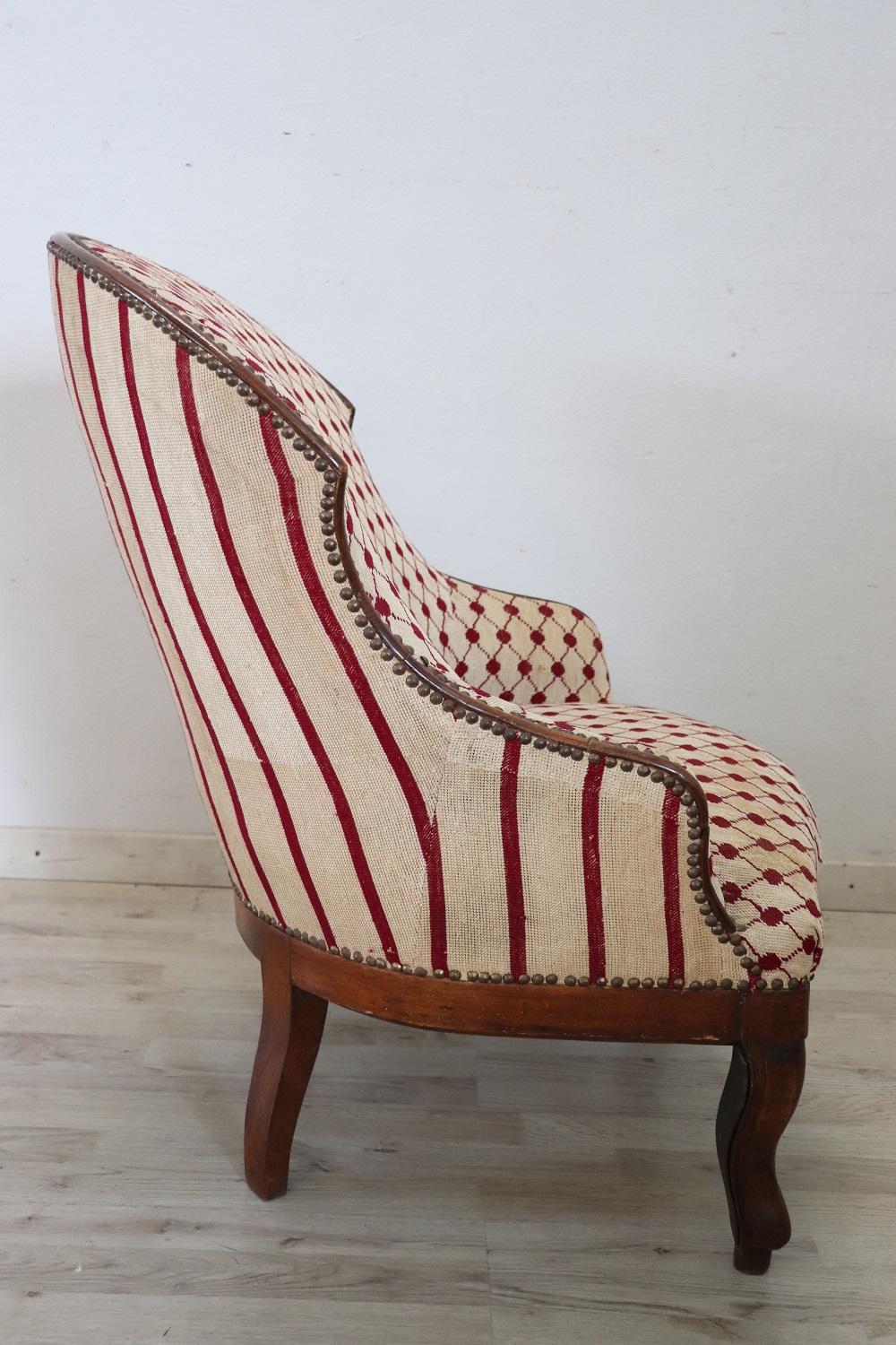 19th Century Antique Walnut Armchair For Sale 1