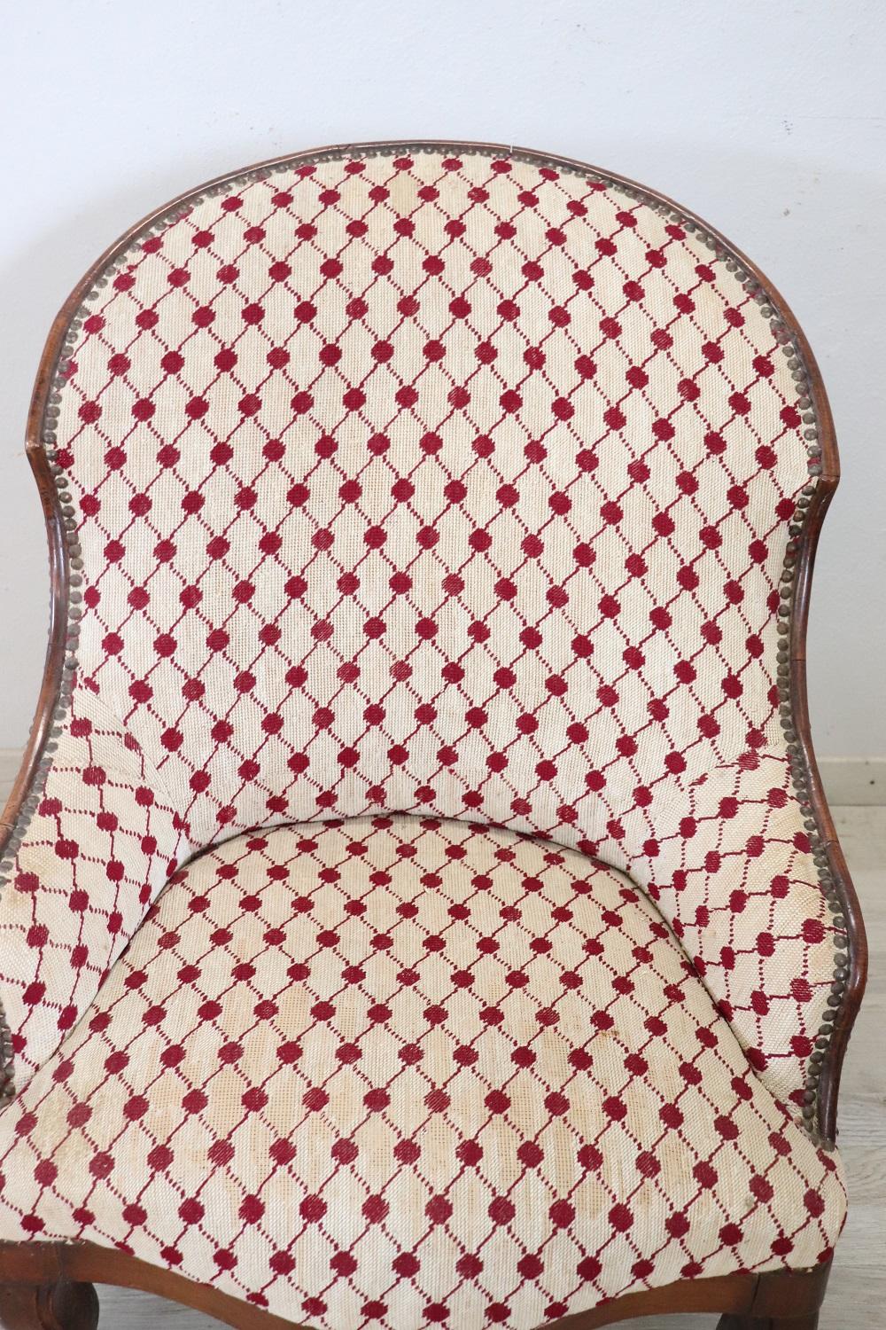 19th Century Antique Walnut Armchair For Sale 3