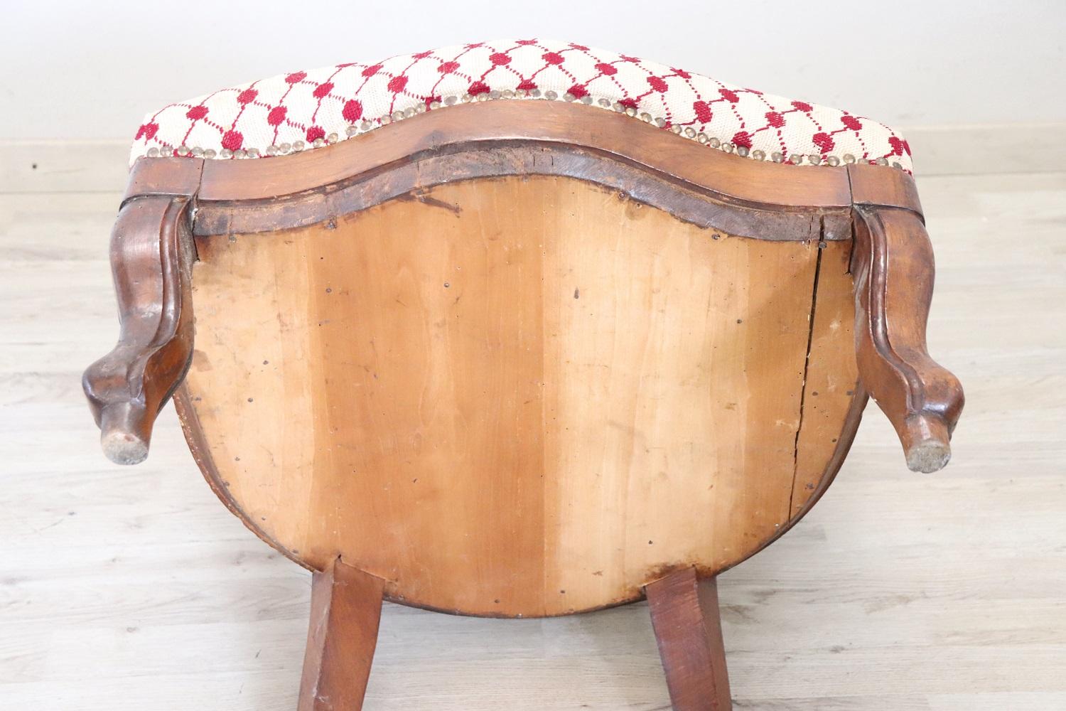 19th Century Antique Walnut Armchair For Sale 4