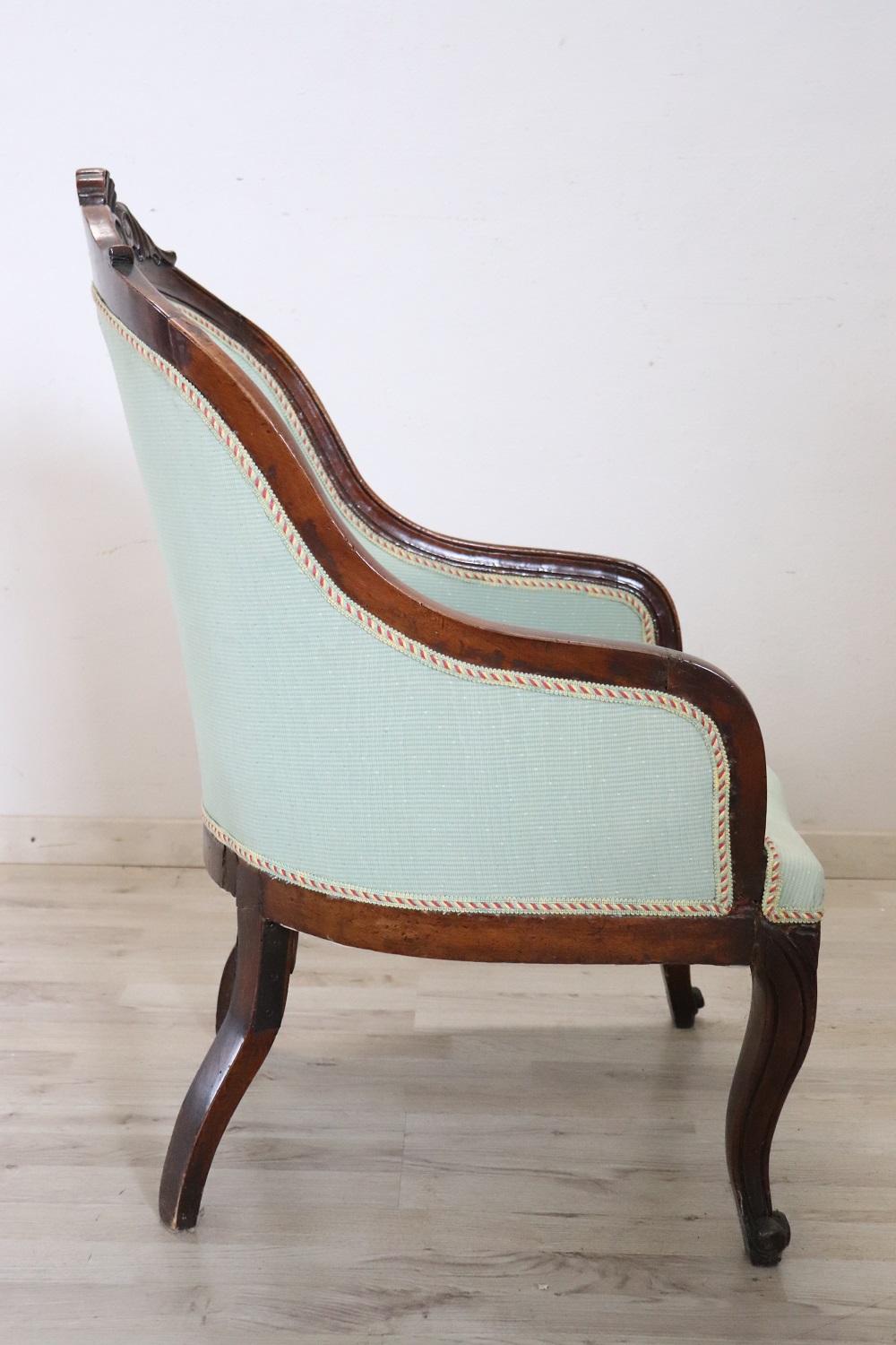 19th Century of the Period Louis Philippe Antique Walnut Armchair For Sale 2