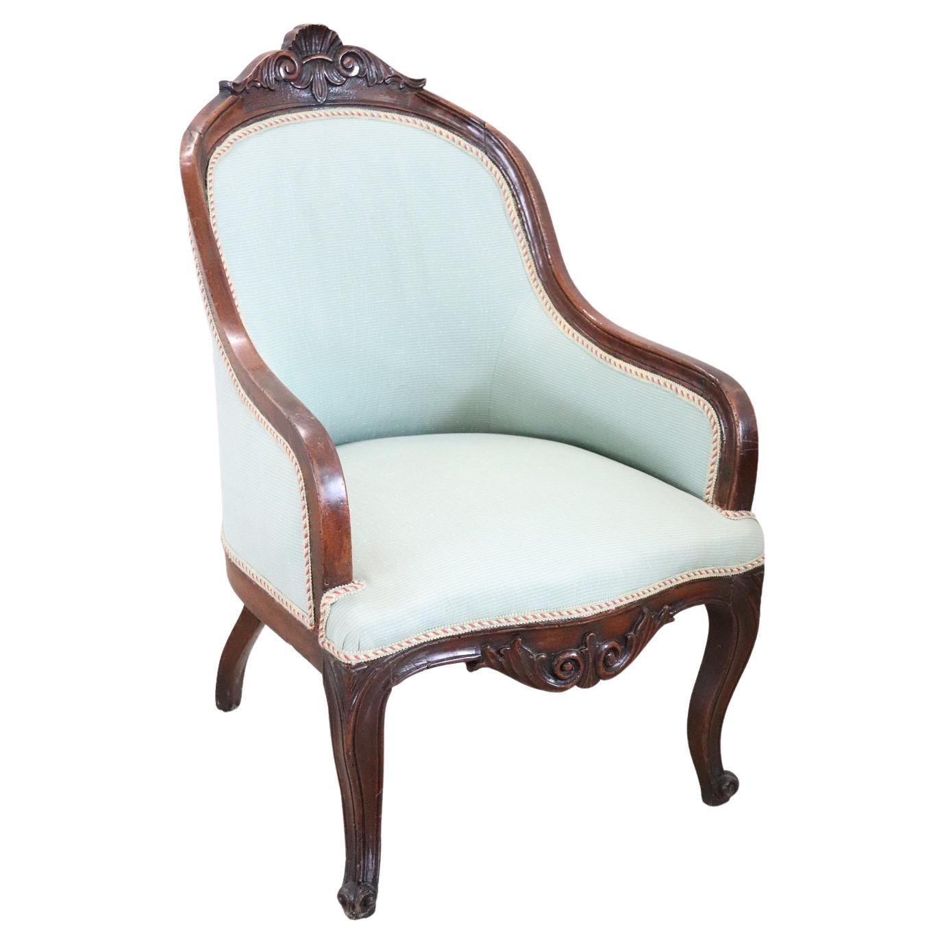 19ème siècle Fauteuil Louis Philippe en noyer ancien