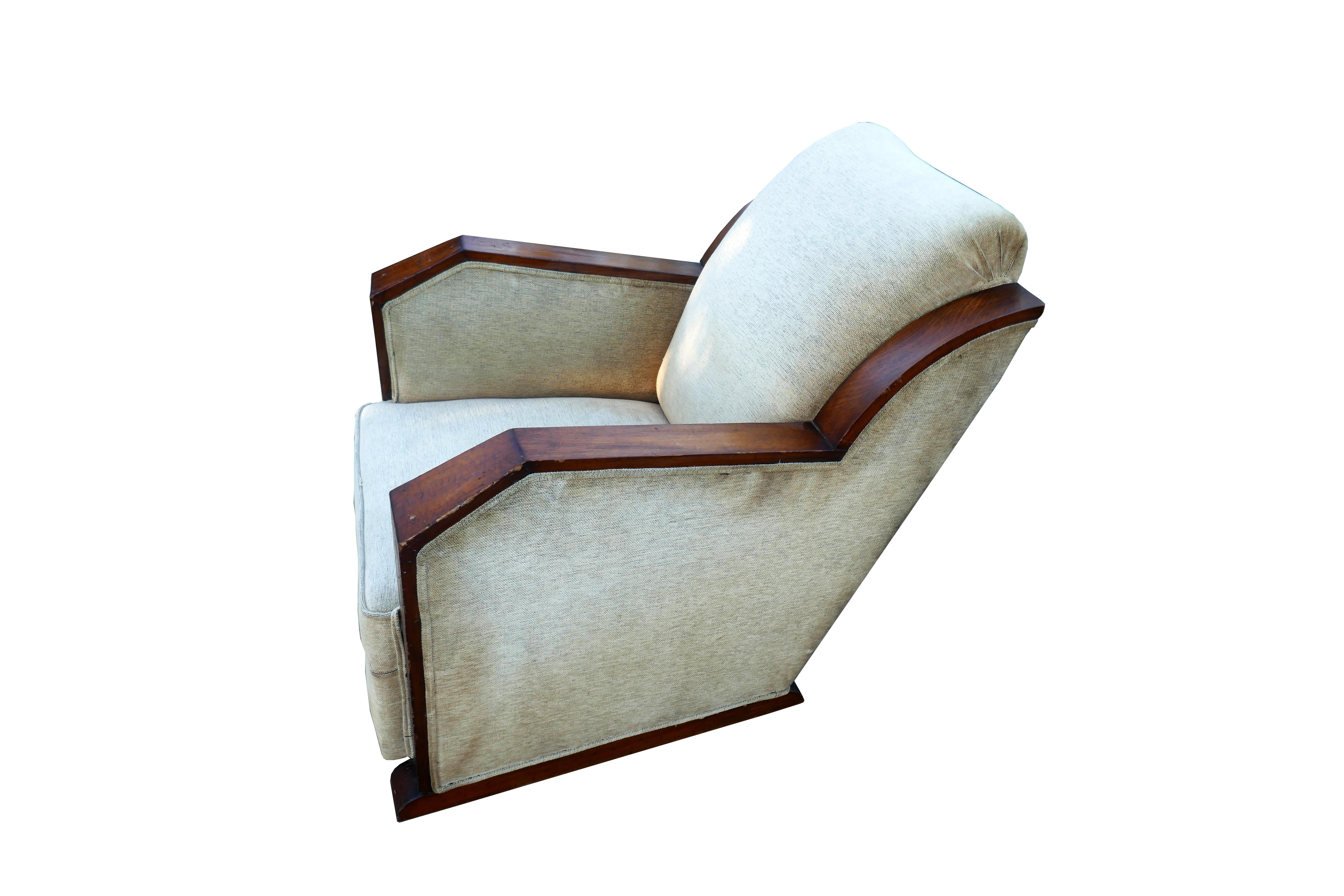 French Art Deco armchair, possible Maison Dominique  For Sale 6