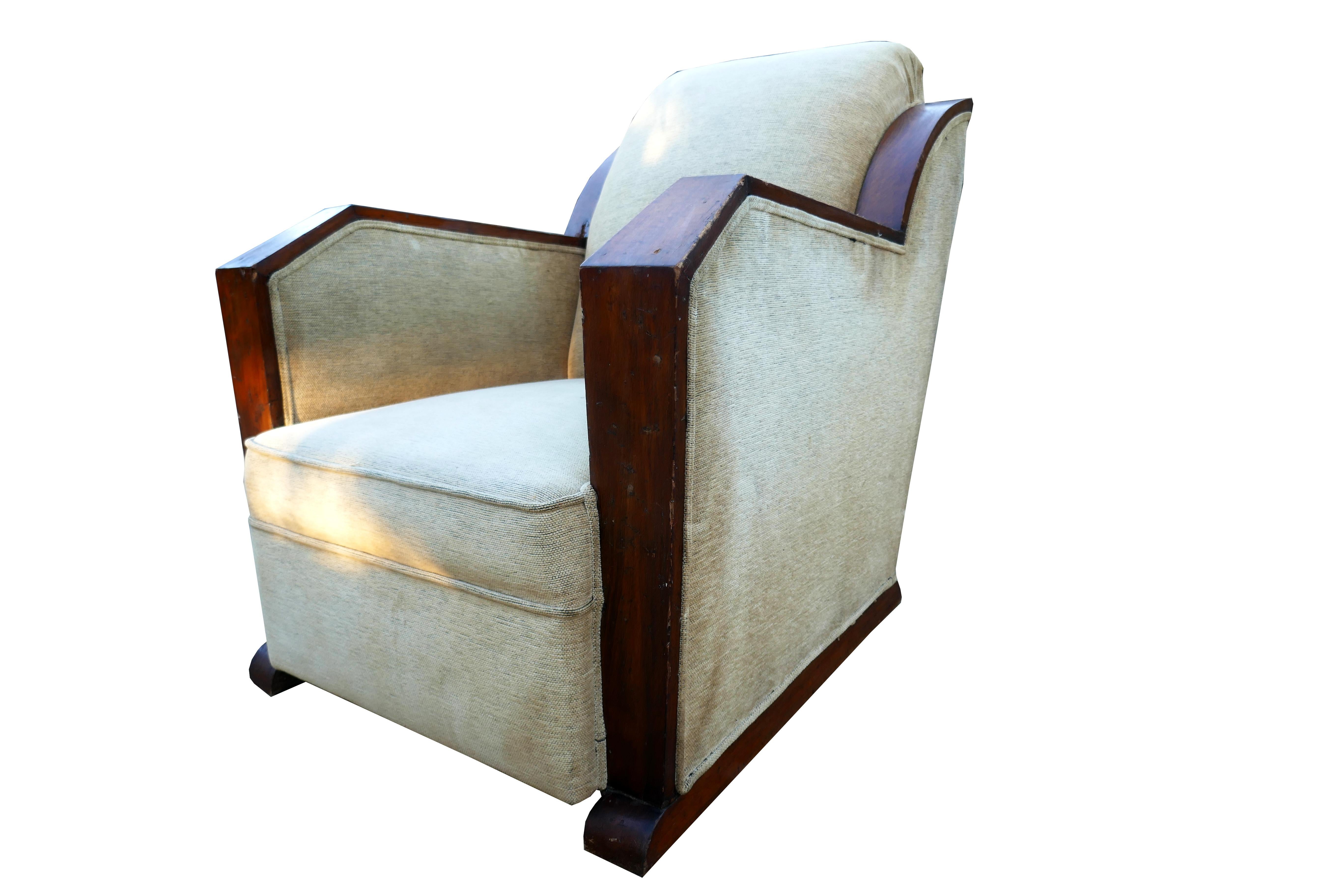 French Art Deco armchair, possible Maison Dominique  For Sale 1