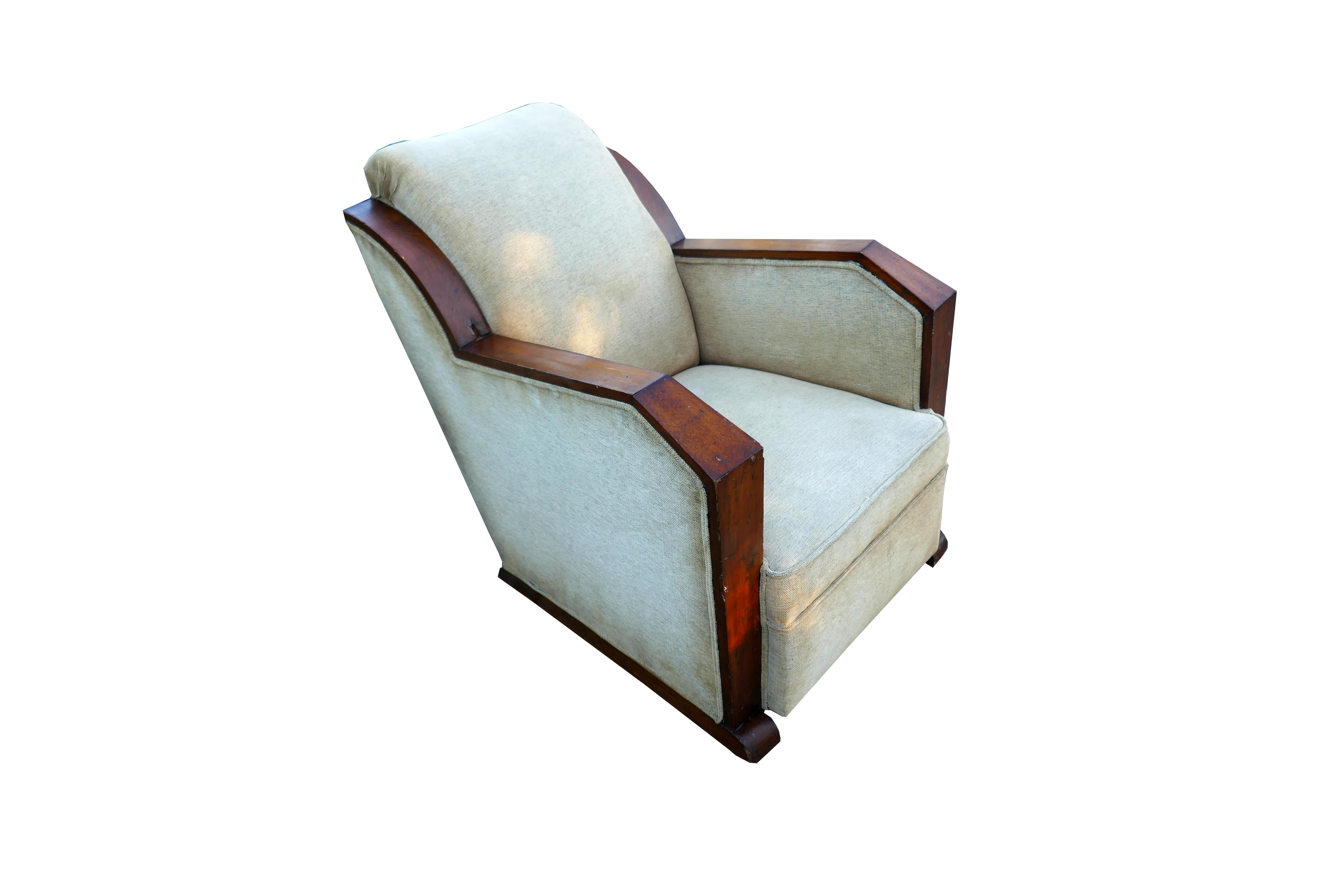 French Art Deco armchair, possible Maison Dominique  For Sale 4