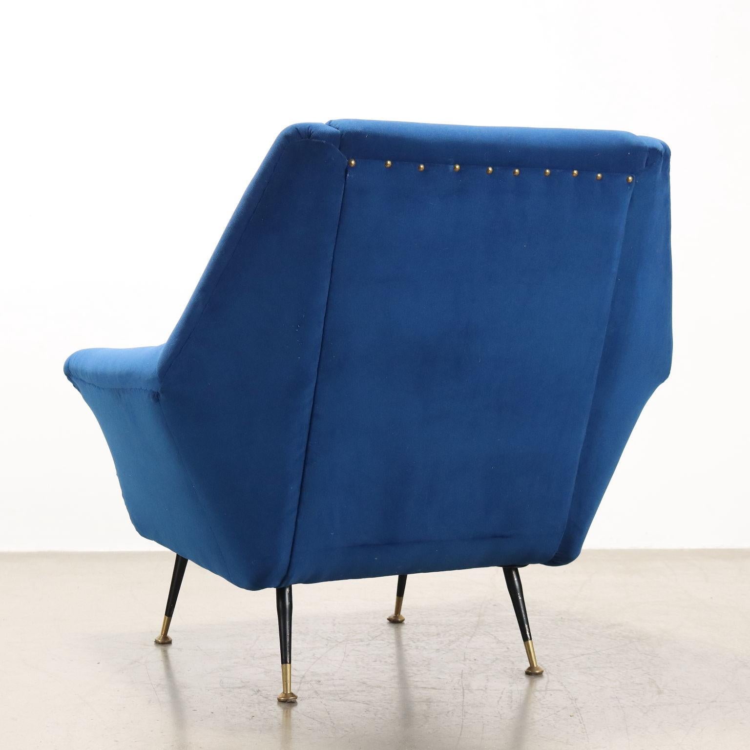 Fauteuil en tissu bleu clair 1950s-60s en vente 1