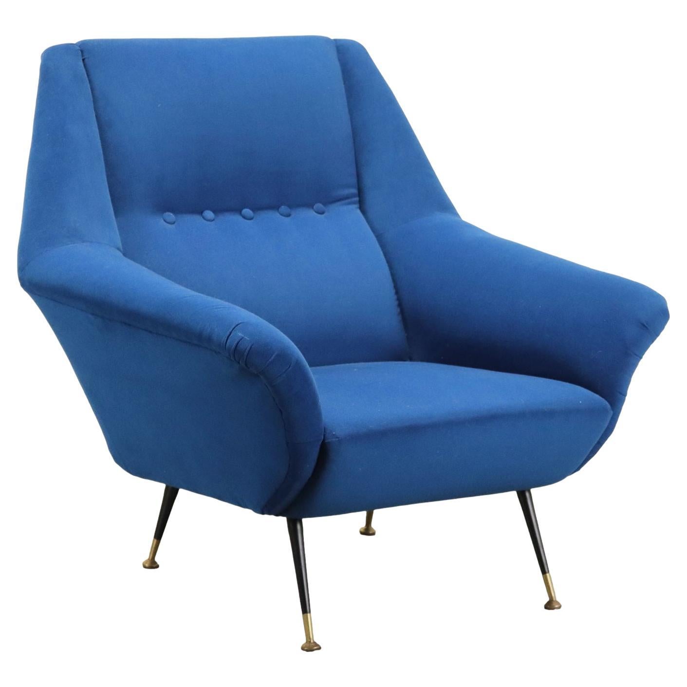 Light blue fabric armchair 1950s-60s