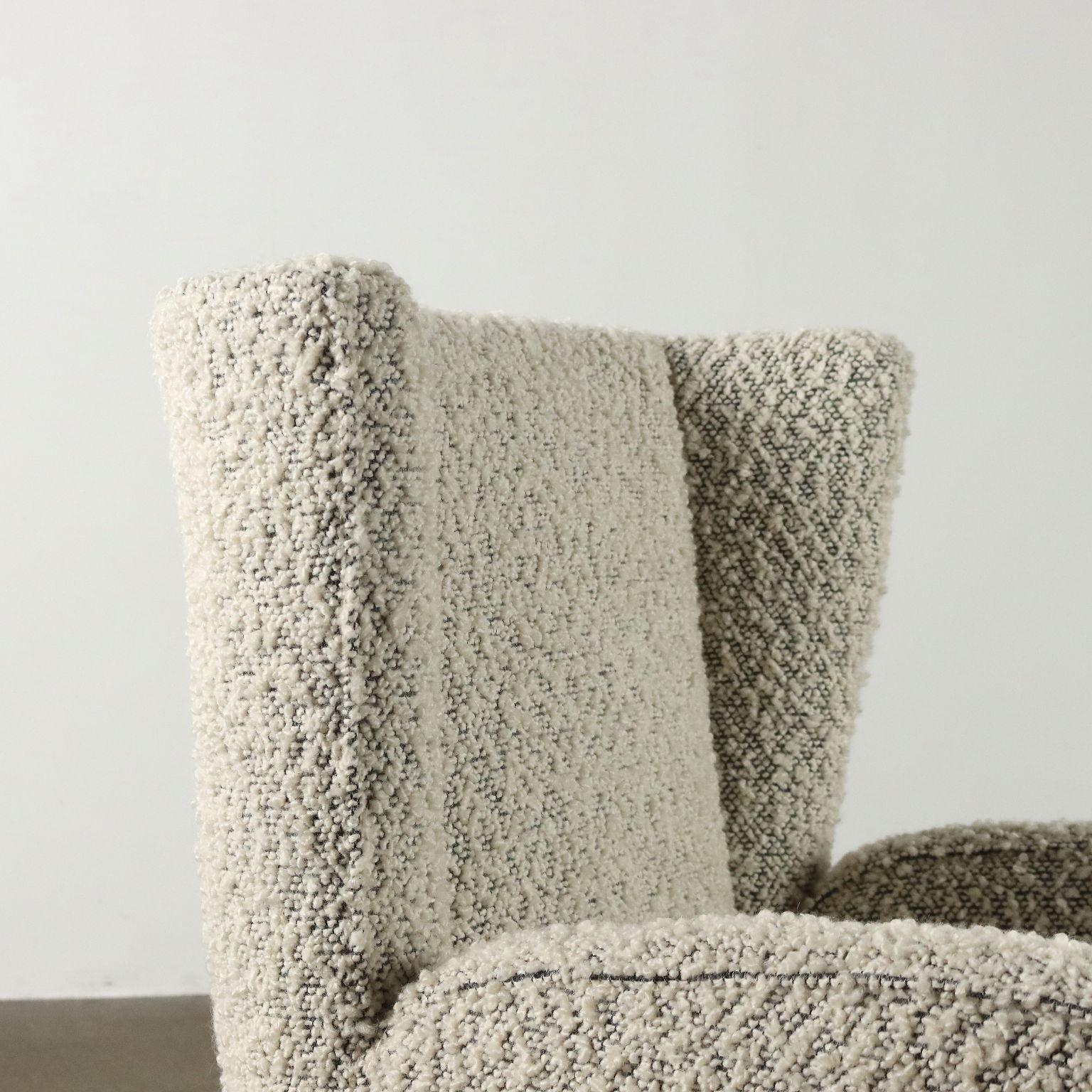 italien Fauteuil Bergère blanc glacé des années 1950 en vente