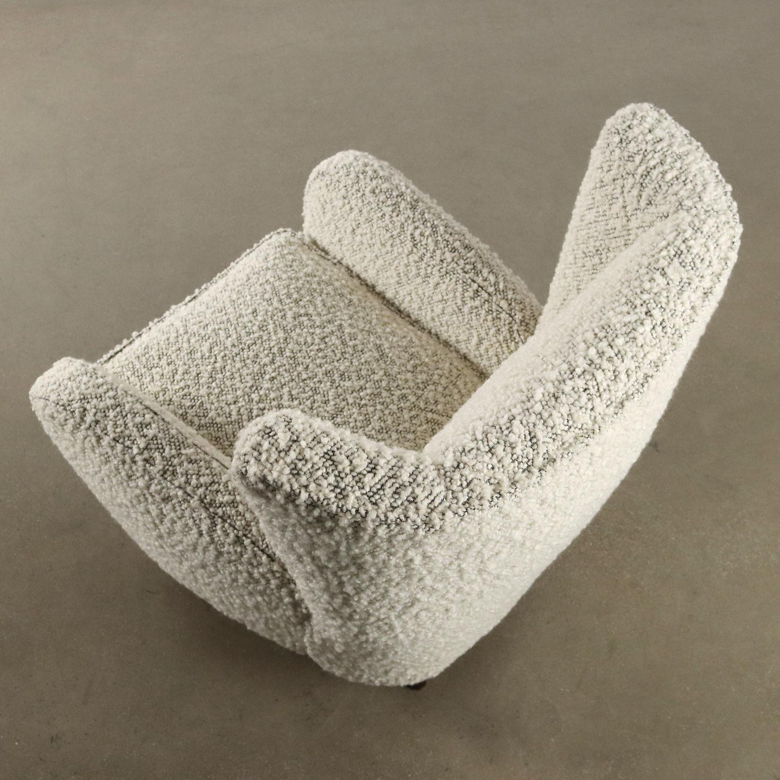 Tissu Fauteuil Bergère blanc glacé des années 1950 en vente