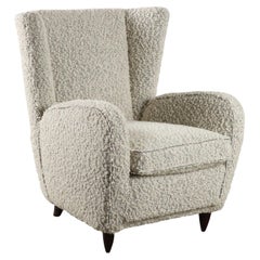 Poltrona Bergere Anni 50 bianco ghiaccio