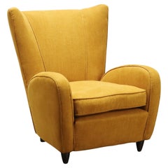Poltrona Bergere Anni 50 giallo ocra