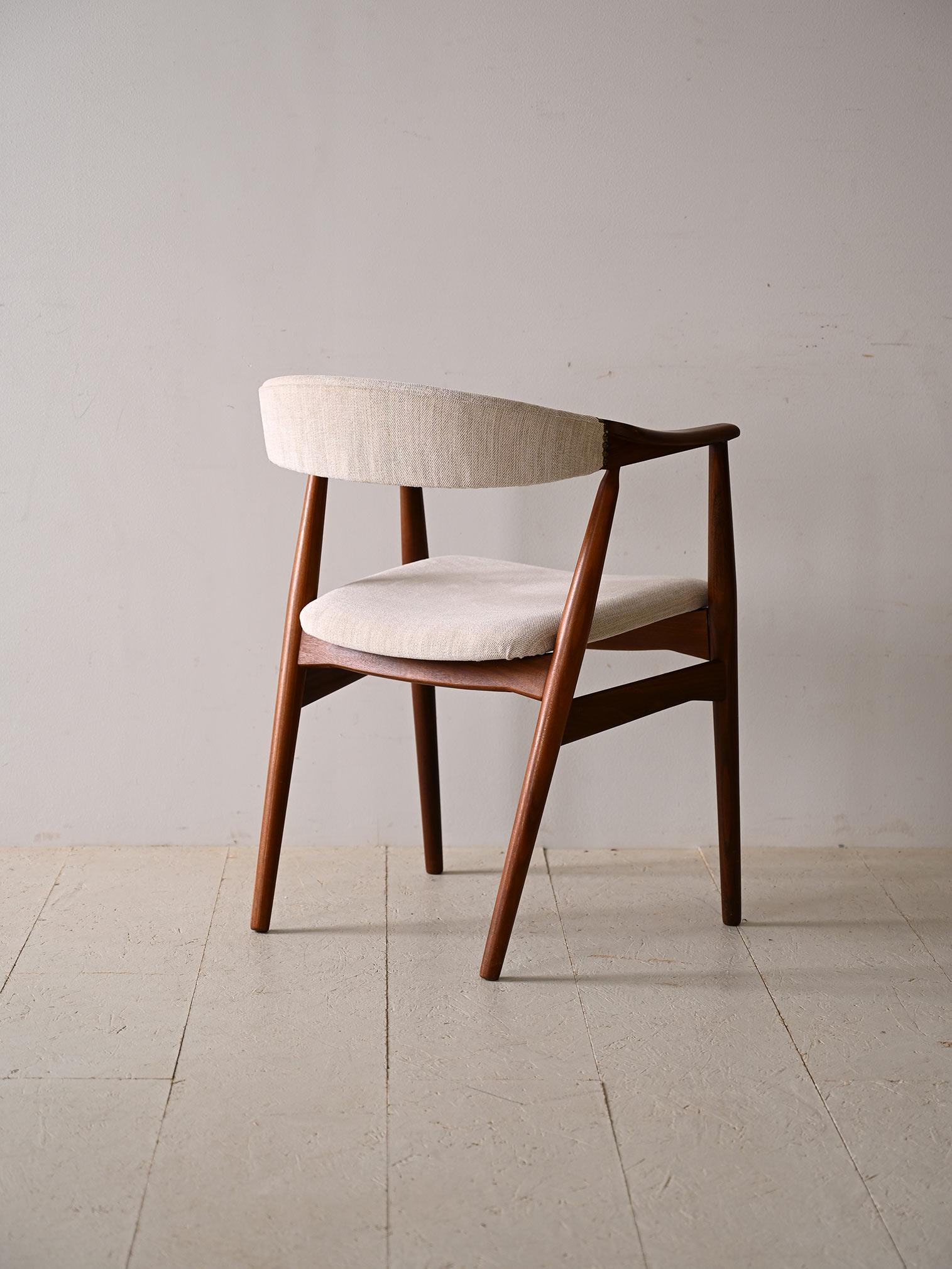 Scandinavian Modern 1960s vintage white armchair For Sale
