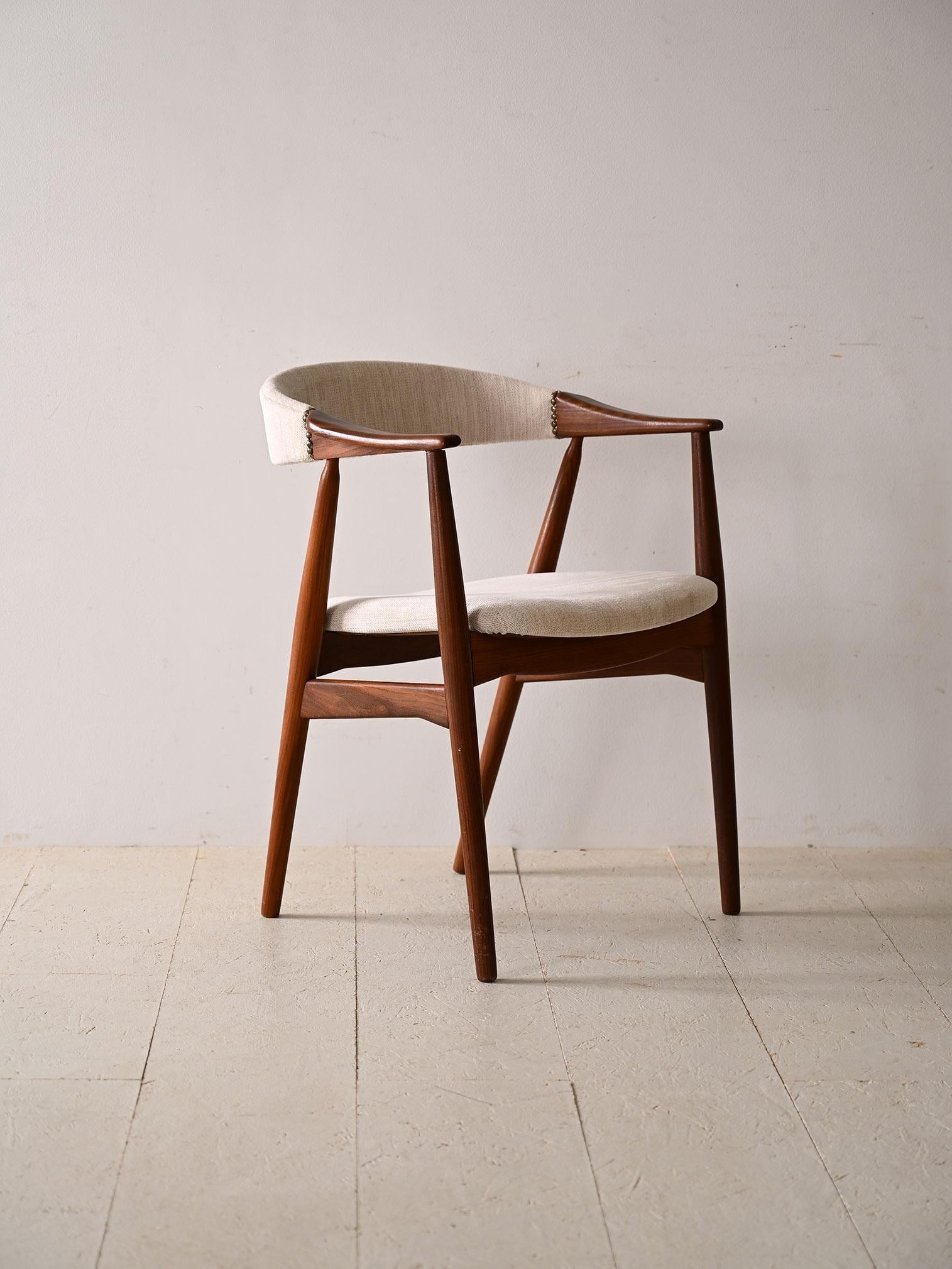 Scandinavian 1960s vintage white armchair For Sale
