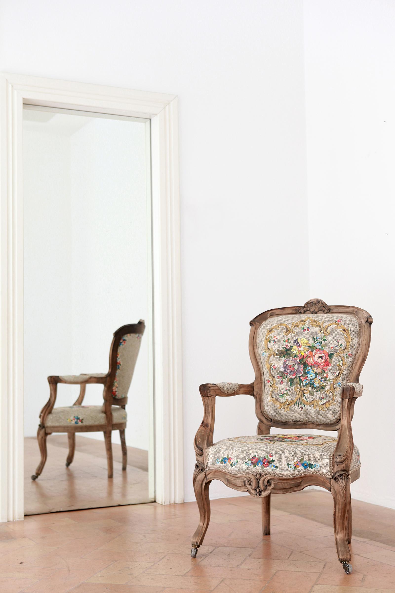 Post-Modern Poltrona Bouquet Antique Armchair by Yukiko Nagai For Sale
