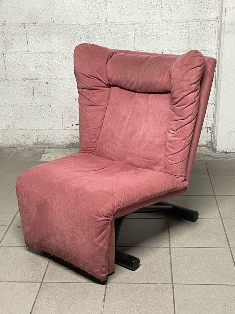 Late 20th Century Poltrona Cinova relax in alcantara, anni '80 in vendita