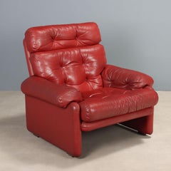Coronado armchair by Tobia Scarpa Anni 70-80 Production B&B in red leather.