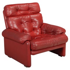 Coronado armchair by Tobia Scarpa Anni 70-80 Production B&B in red leather.