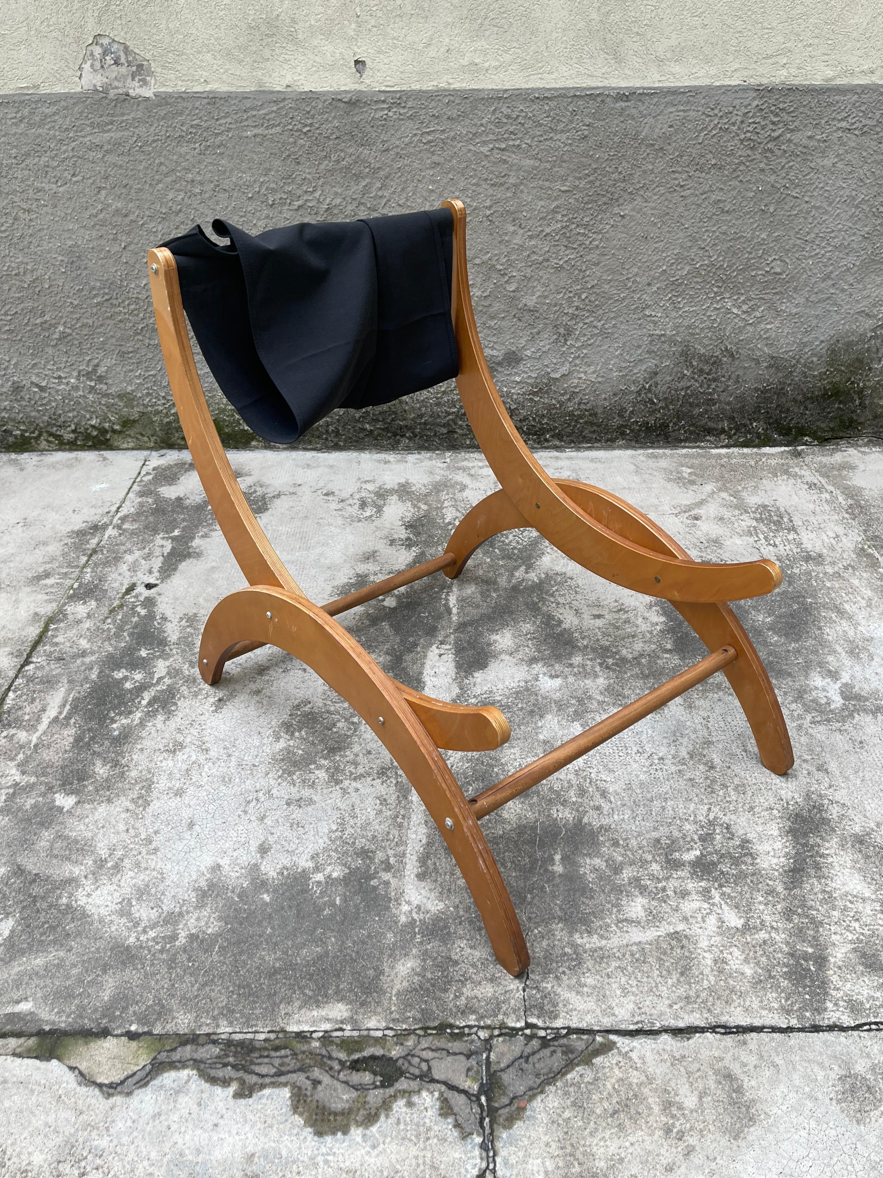 Ingmar Relling Living Room Armchair in Black Fabric, 1960s, Norway For Sale 3