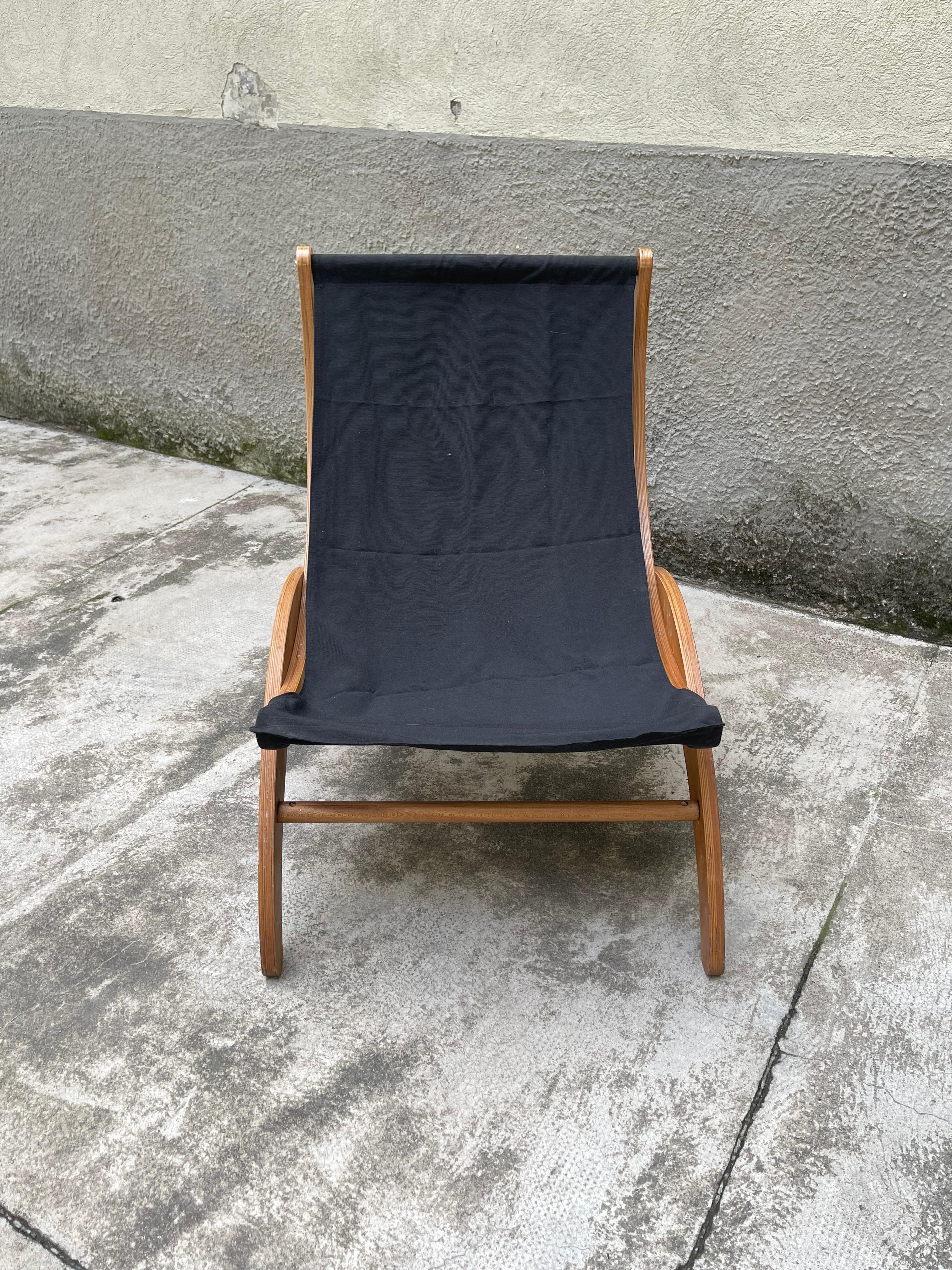 Mid-Century Modern Ingmar Relling Living Room Armchair in Black Fabric, 1960s, Norway For Sale